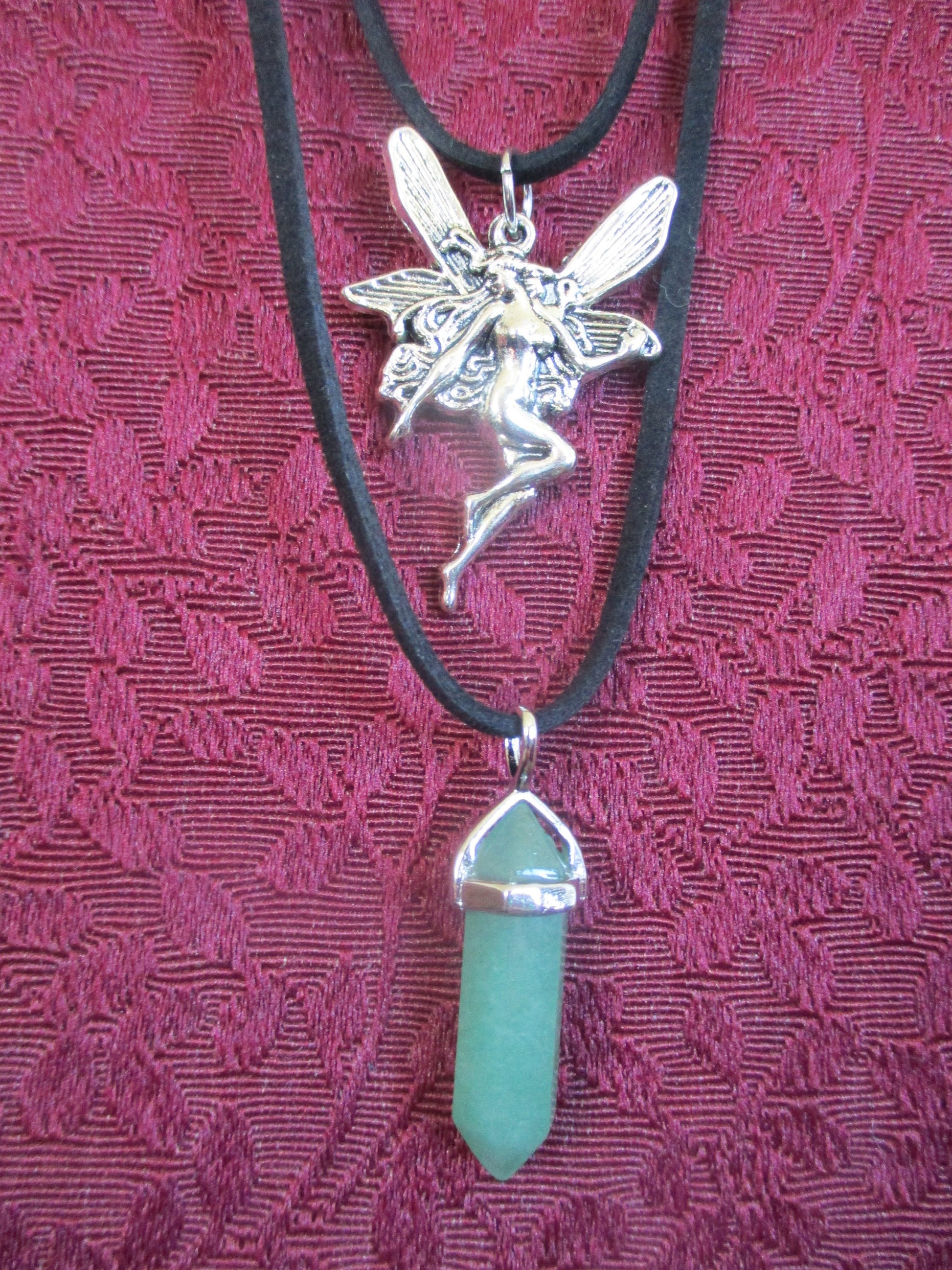 Absinthe Fairy / Faerie, Aventurine Crystal Two Strand Pendant necklace