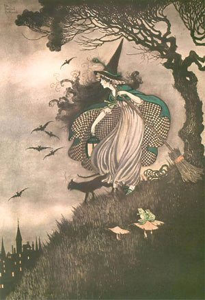 The Little Witch  by Ida Rentoul Outhwaite 13" by 19" glossy wall poster