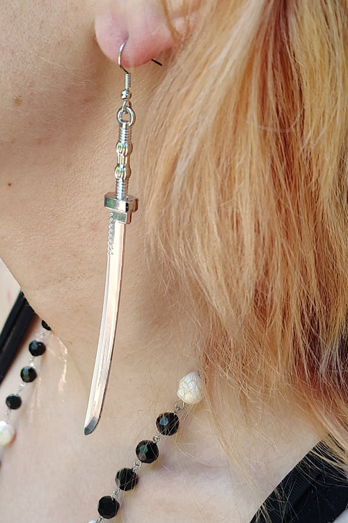 Badass Japanese Samurai Katana Sword / Blade earrings