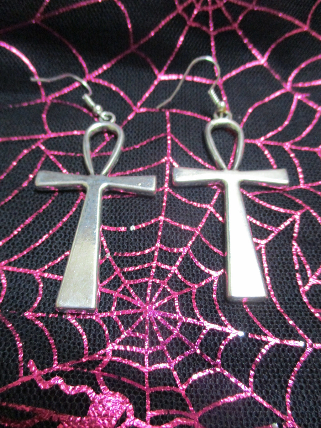 Kemetic boho goth ankh charm Pagan Earrings