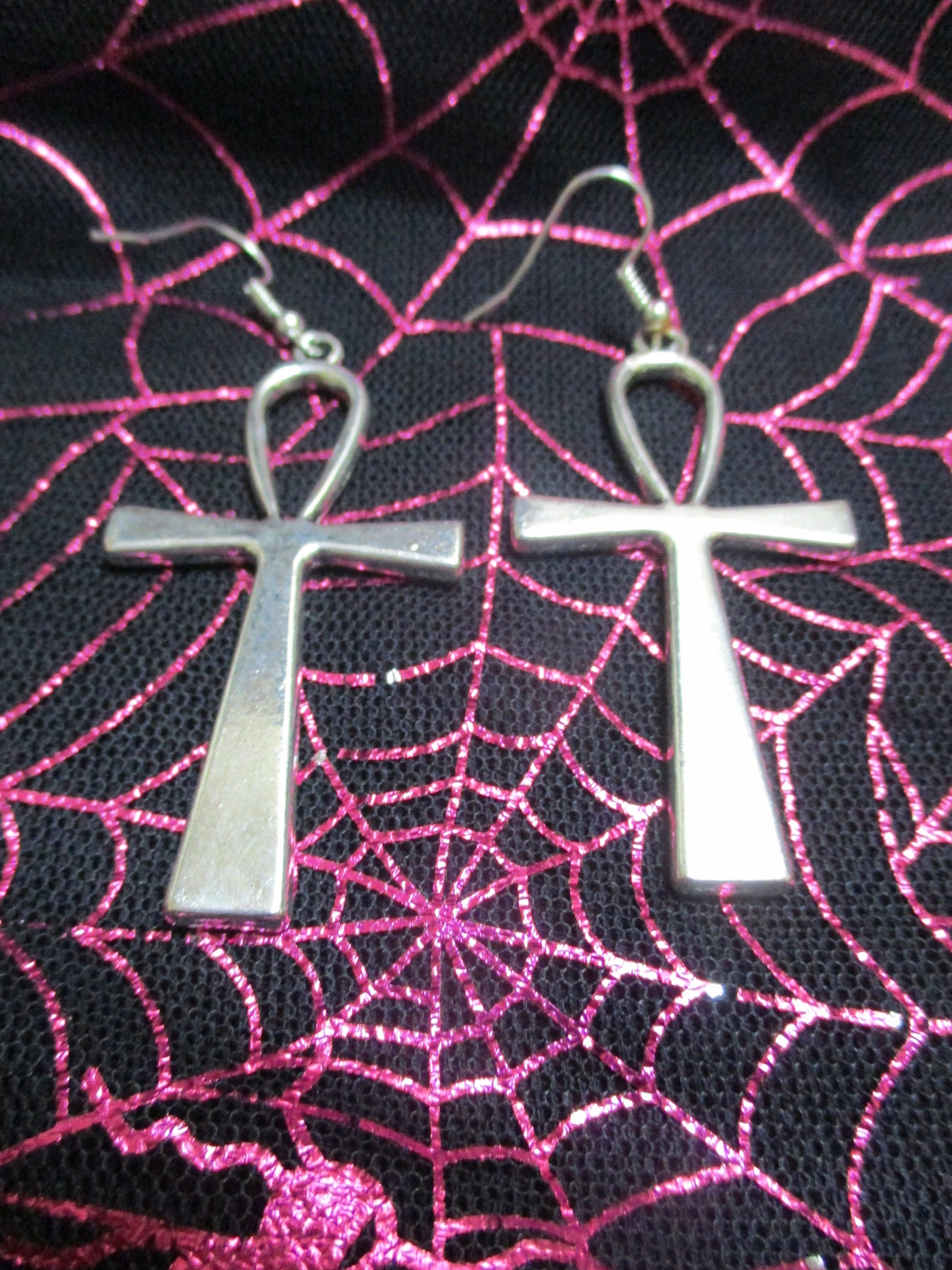 Kemetic boho goth ankh charm Pagan Earrings