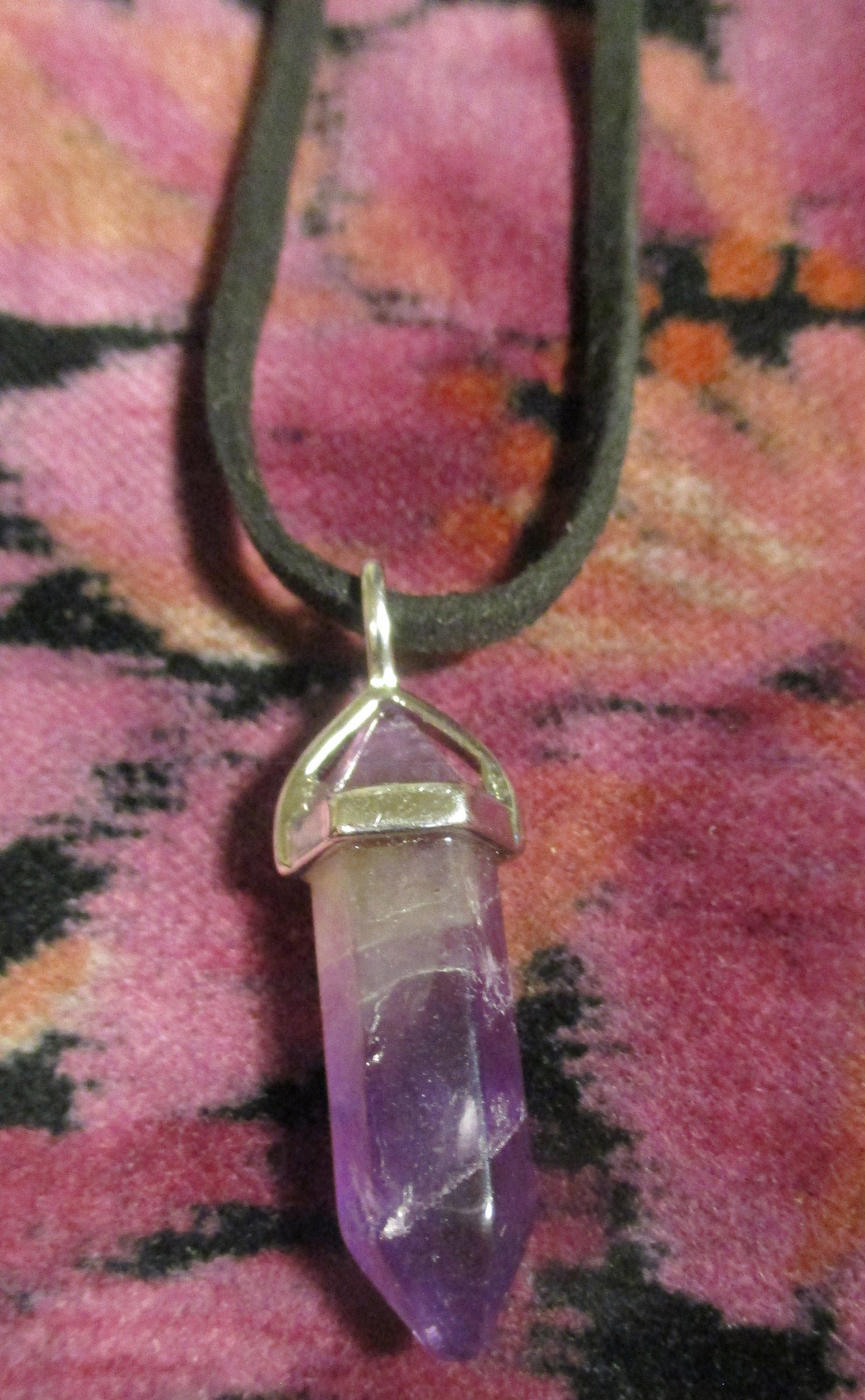 Imperial Purple Amethyst Bullet Charm, Corded