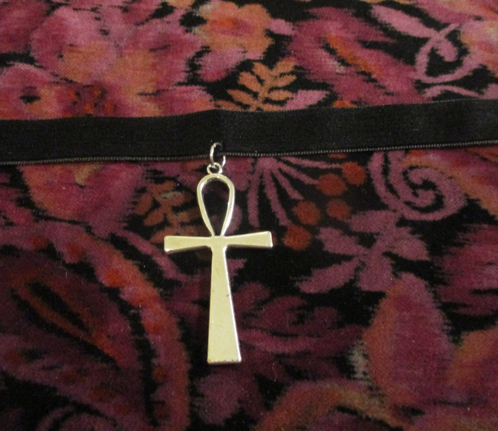 Kemetic Egyptian Boho Goth Ankh Black Velvet Choker