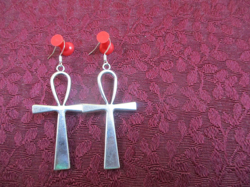 Kemetic boho goth ankh charm Pagan Earrings