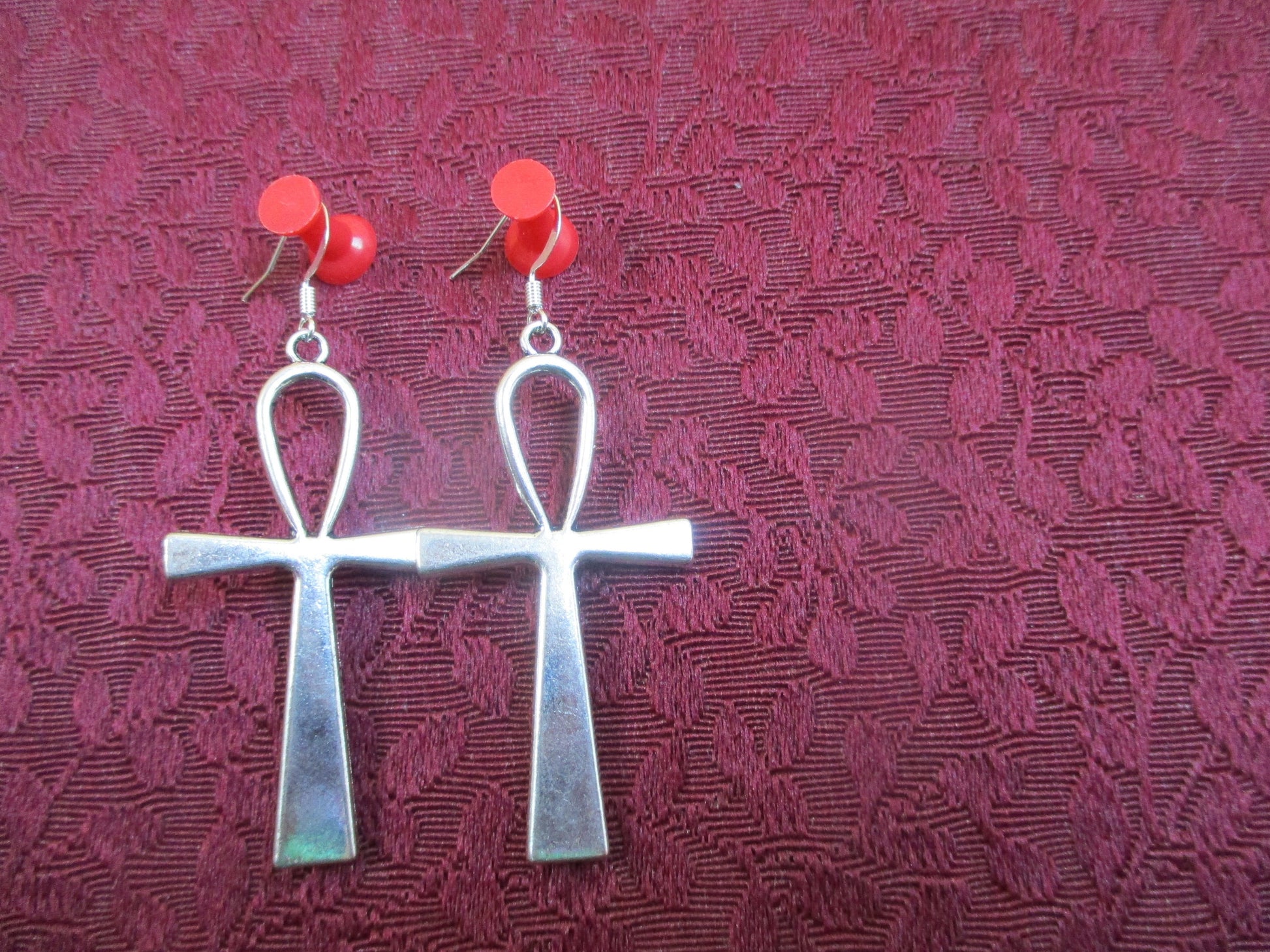 Kemetic boho goth ankh charm Pagan Earrings