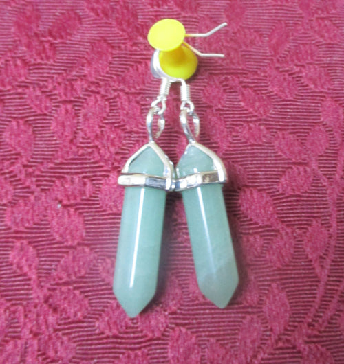 Absinthe Green fairy Aventurine Bullet Earrings