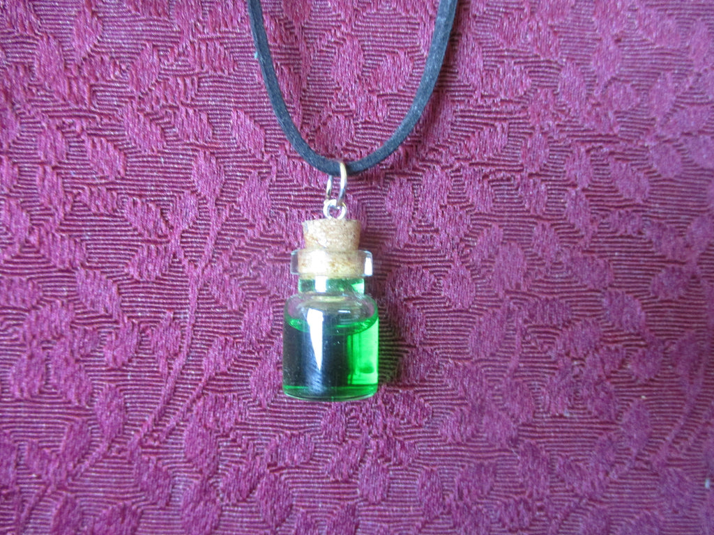 Vampire / Dragons Blood Glass Potion Bottle Vial Pendant Necklace