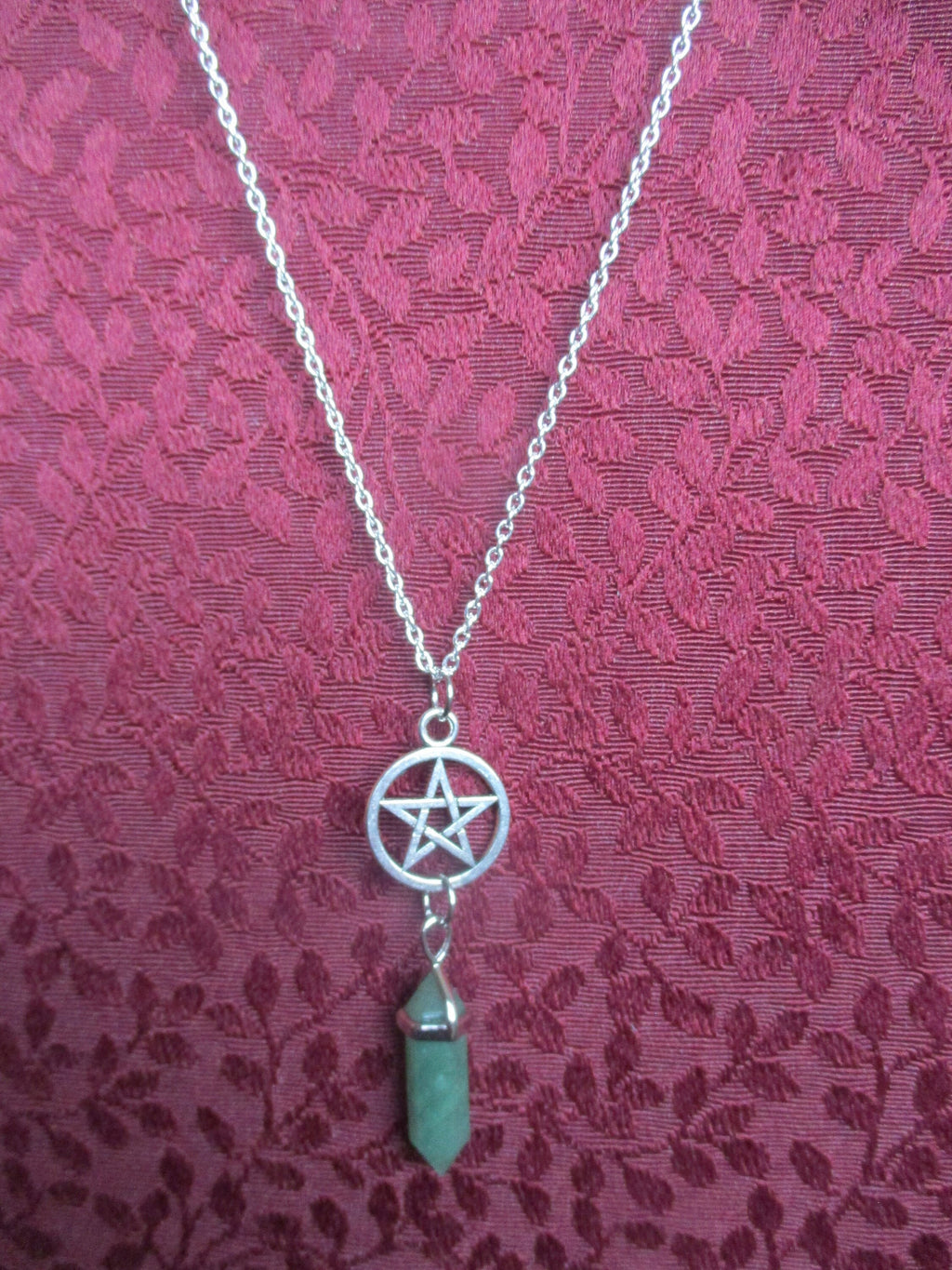 Pentacle/pentagram Aventurine Bullet  Pendant