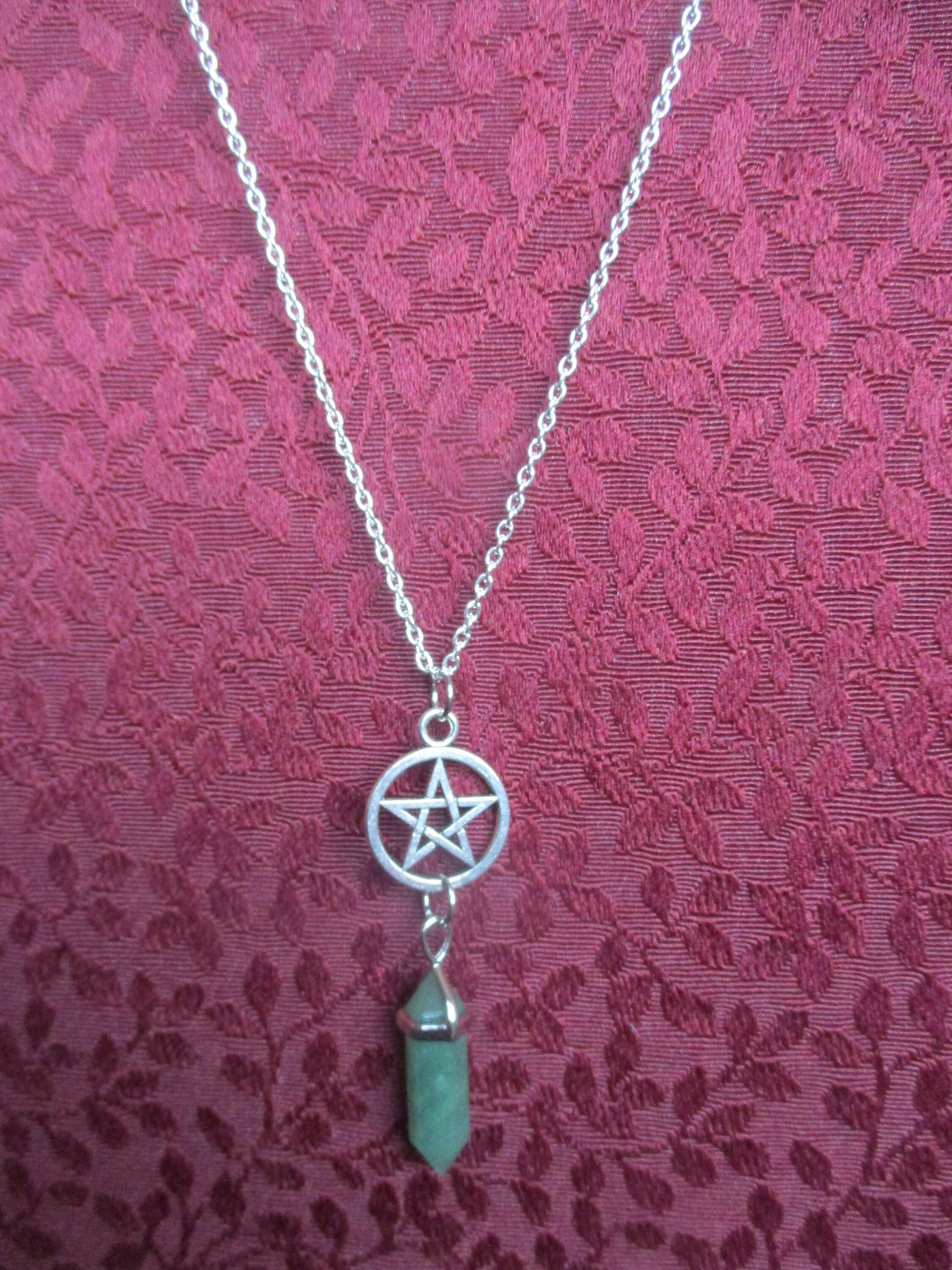 Pentacle/pentagram Aventurine Bullet  Pendant