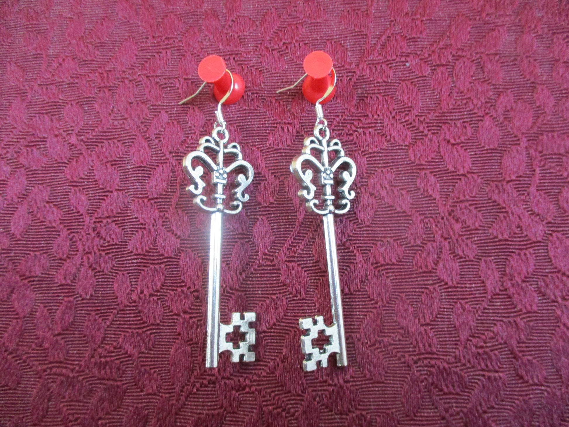 Gothic Mystic Skeleton Key / Keyblade Earrings