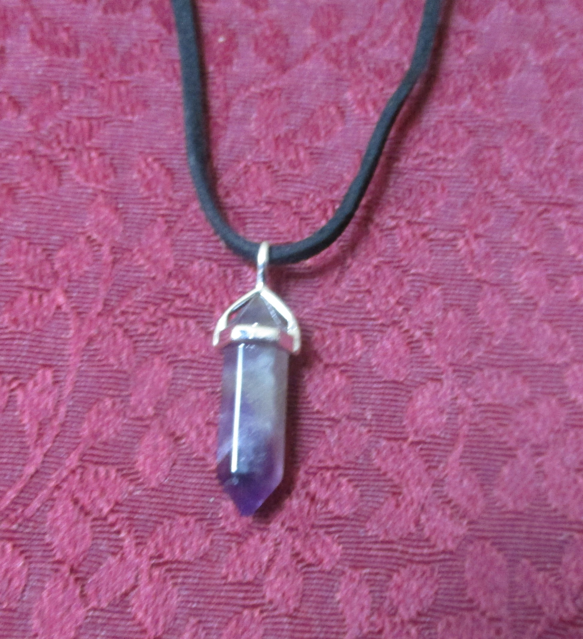 Imperial Purple Amethyst Bullet Charm, Corded