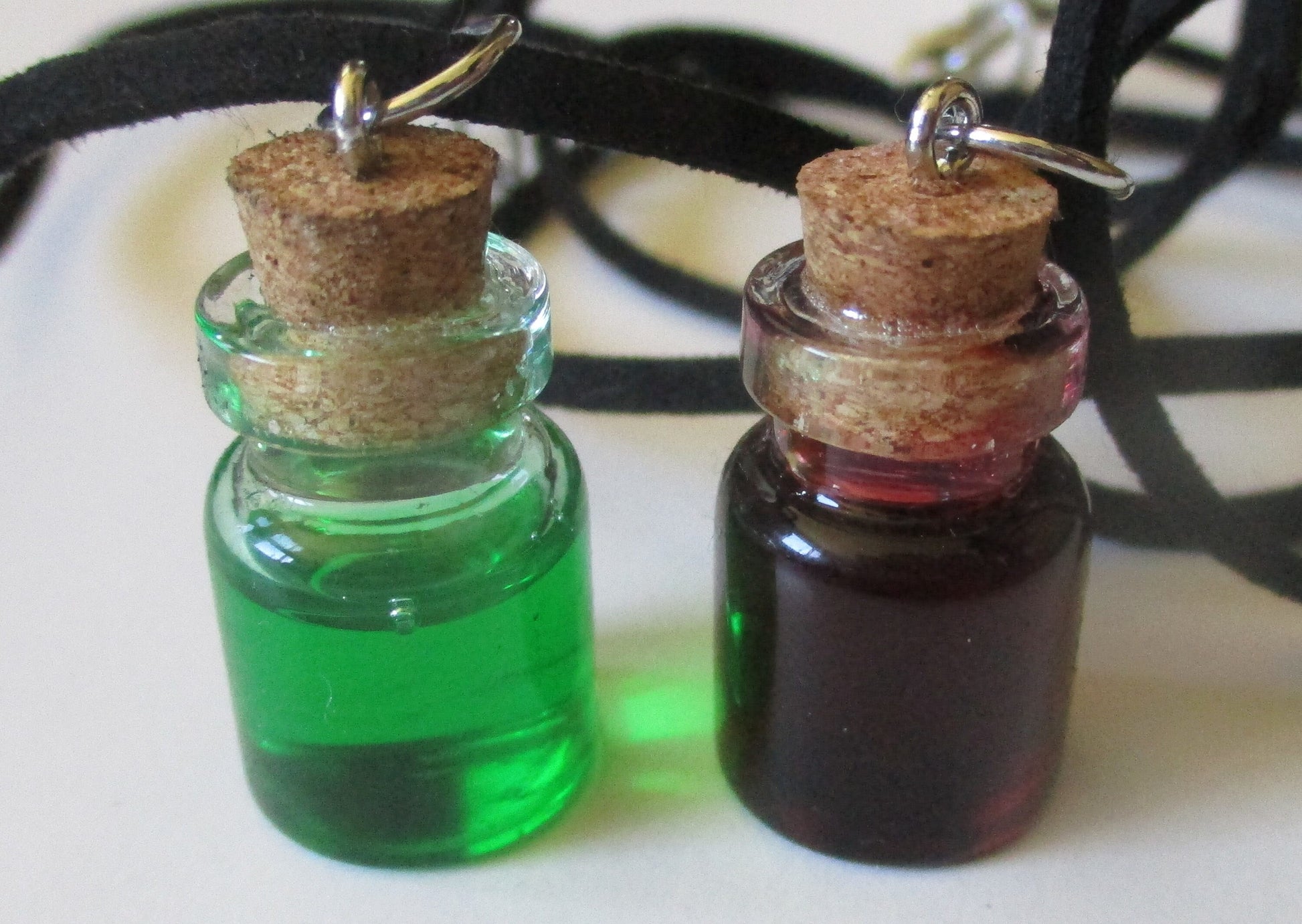 Vampire / Dragons Blood Glass Potion Bottle Vial Pendant Necklace