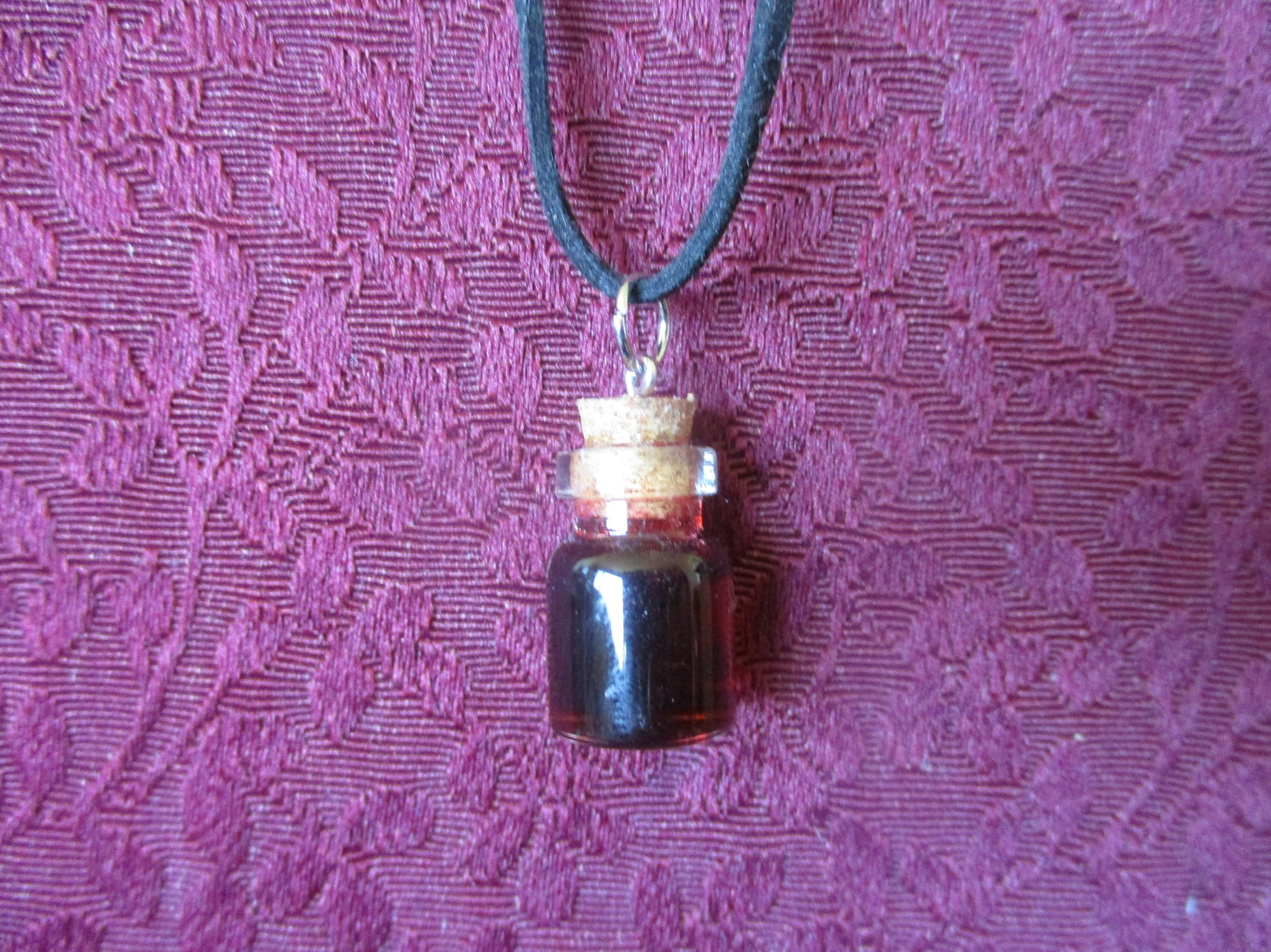 Vampire / Dragons Blood Glass Potion Bottle Vial Pendant Necklace