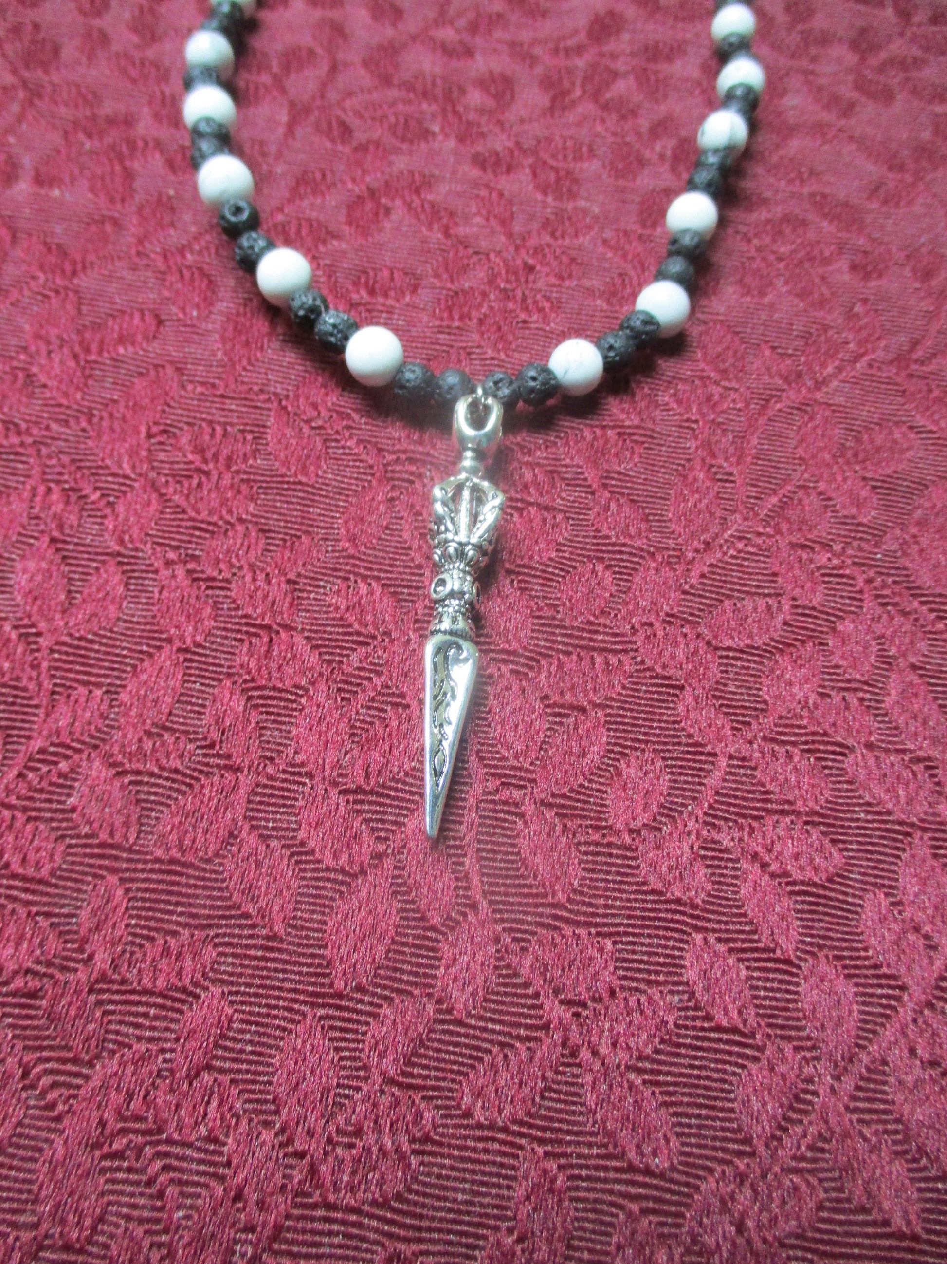 Black and White Vajra dojre Japa Mala 108 Beads