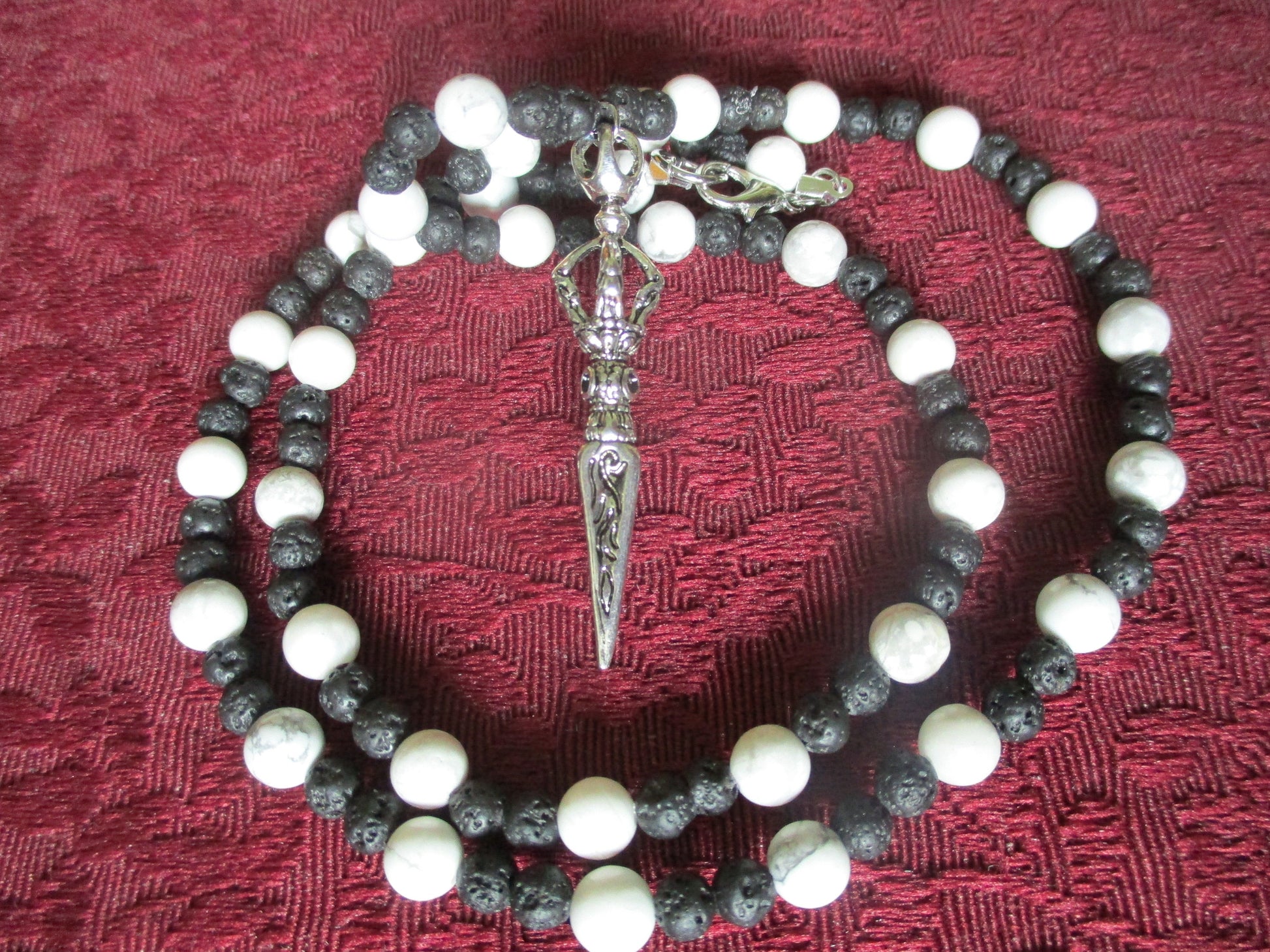Black and White Vajra dojre Japa Mala 108 Beads
