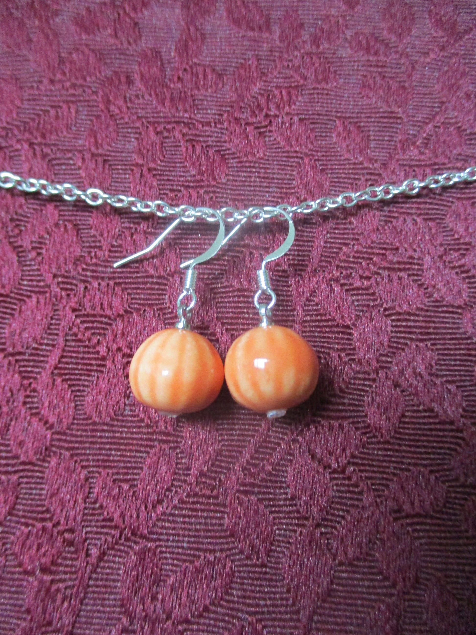 Boho Goth Pumpkin charm Earrings