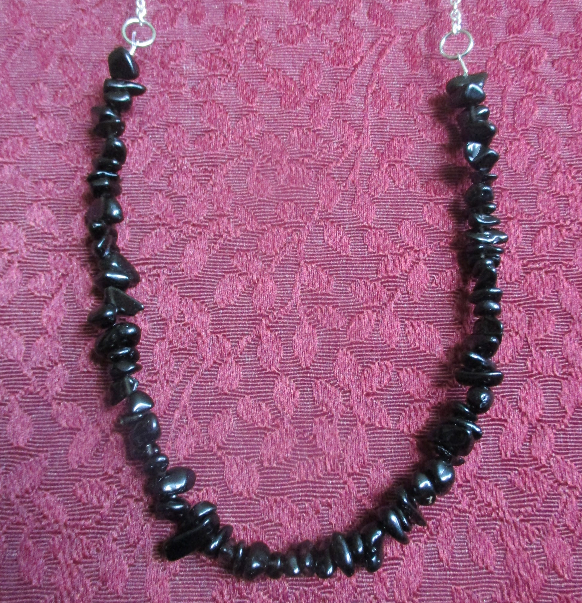 Goth, Boho, Black Obsidian Stone Crystal strand Necklace