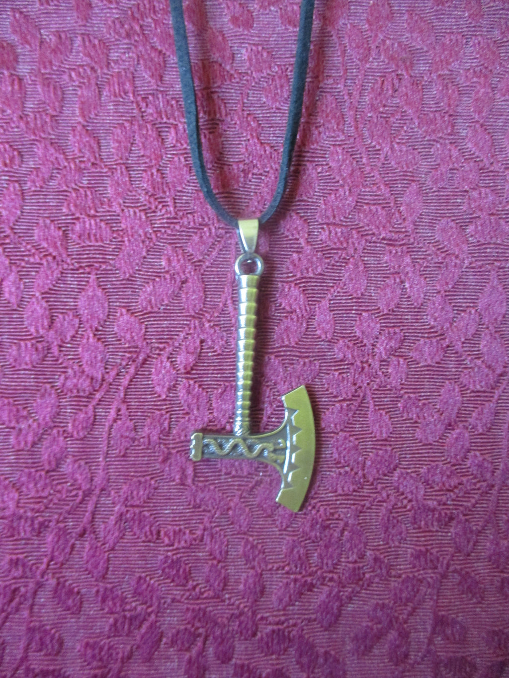 Norse Pagan Viking Bronze Battle Axe Necklace