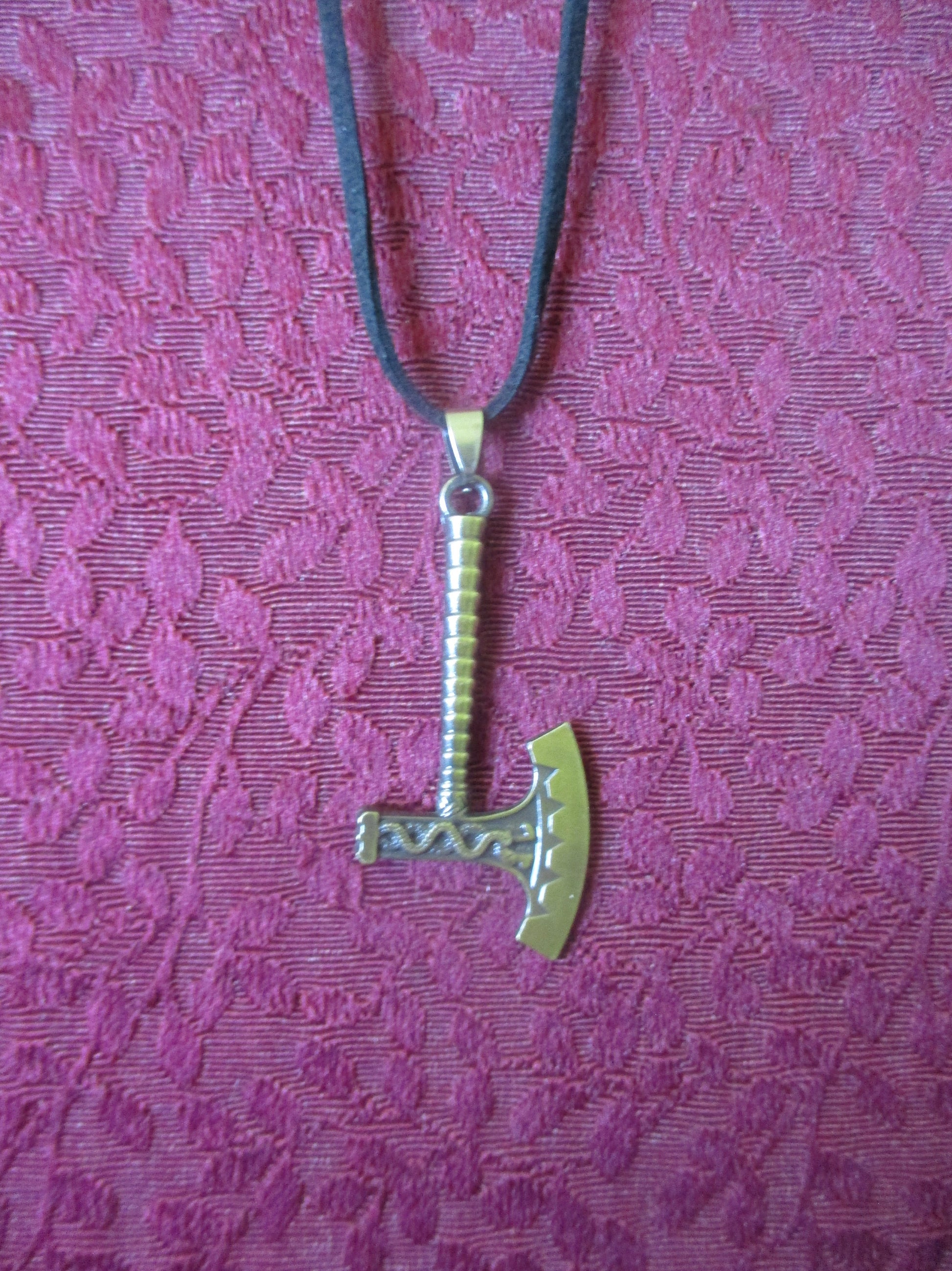 Norse Pagan Viking Bronze Battle Axe Necklace