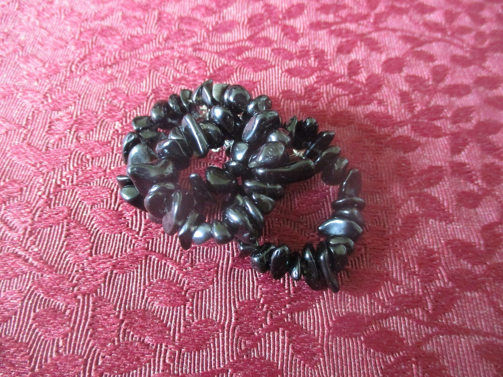 Goth, Boho, Black Obsidian Stone Crystal strand Necklace