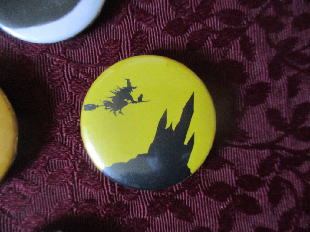 Spooky Retro Halloween Creepy Cute Witch, Pumpkin, cat Pins Button 1.46''
