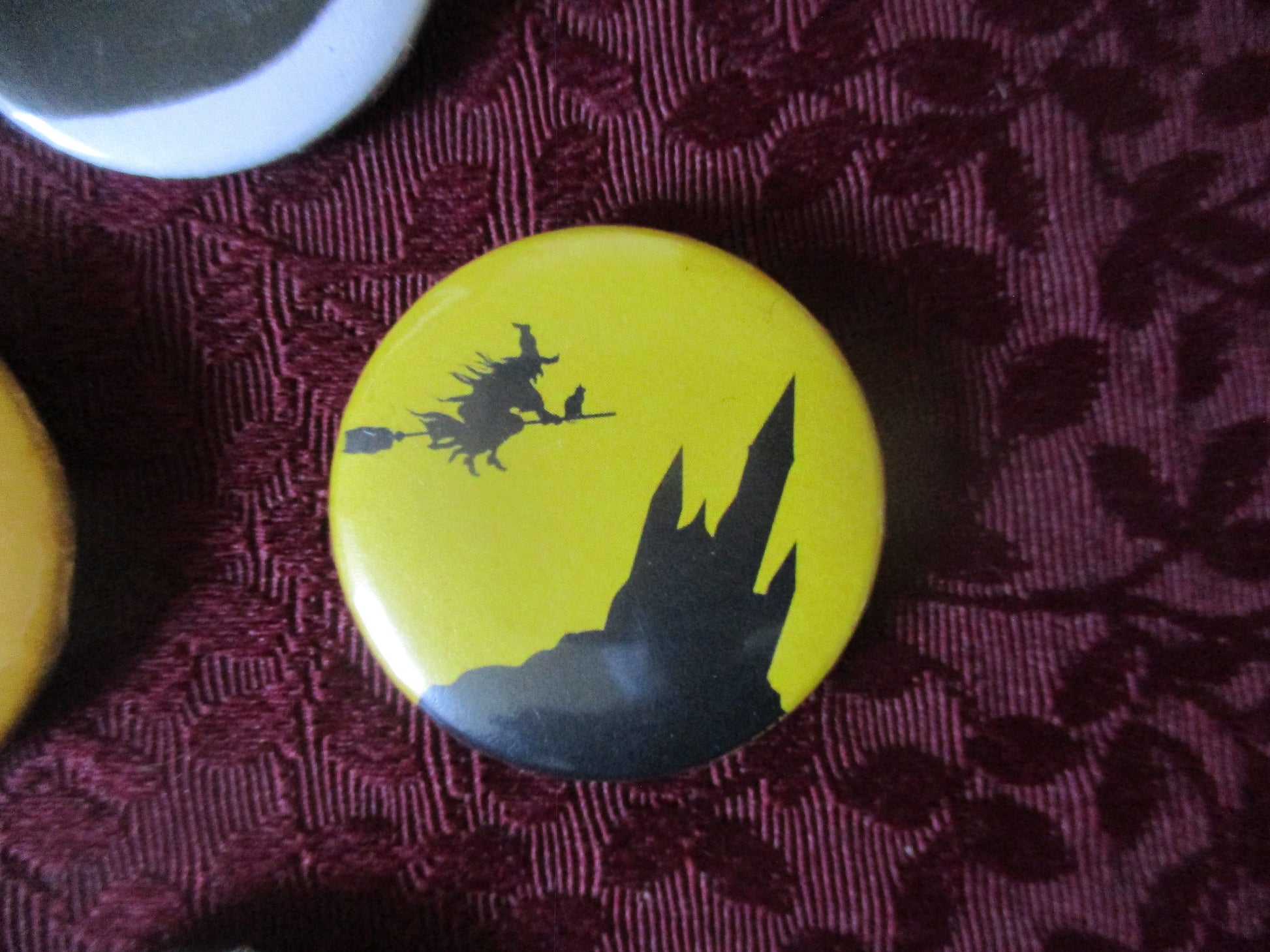 Spooky Retro Halloween Creepy Cute Witch, Pumpkin, cat Pins Button 1.46''