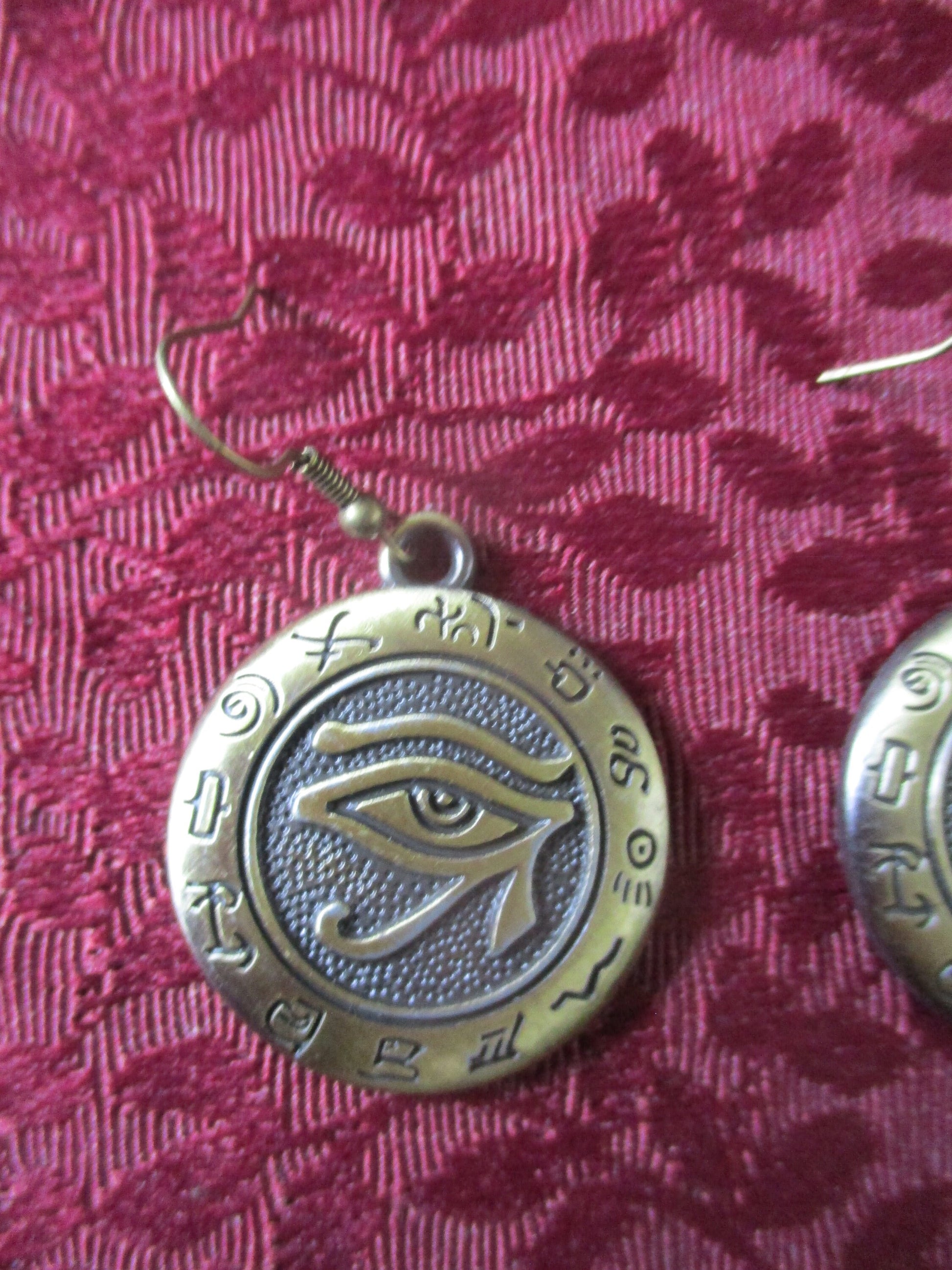 Kemetic Eye of Horus coin Earrings