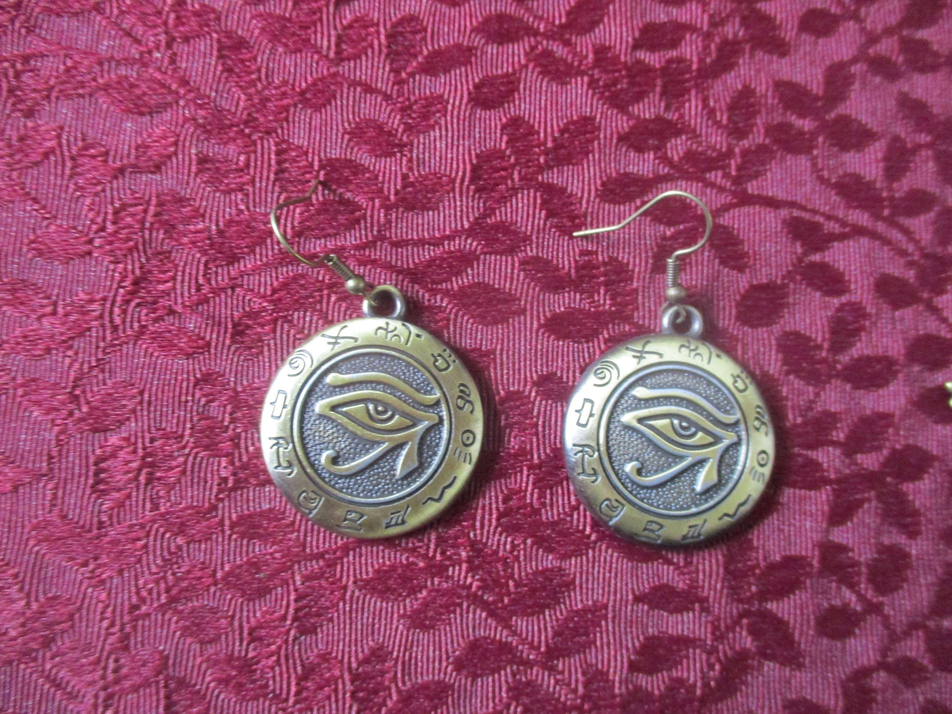 Kemetic Eye of Horus coin Earrings