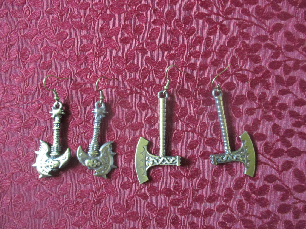 Norse Pagan Viking Bronze Battle Earrings