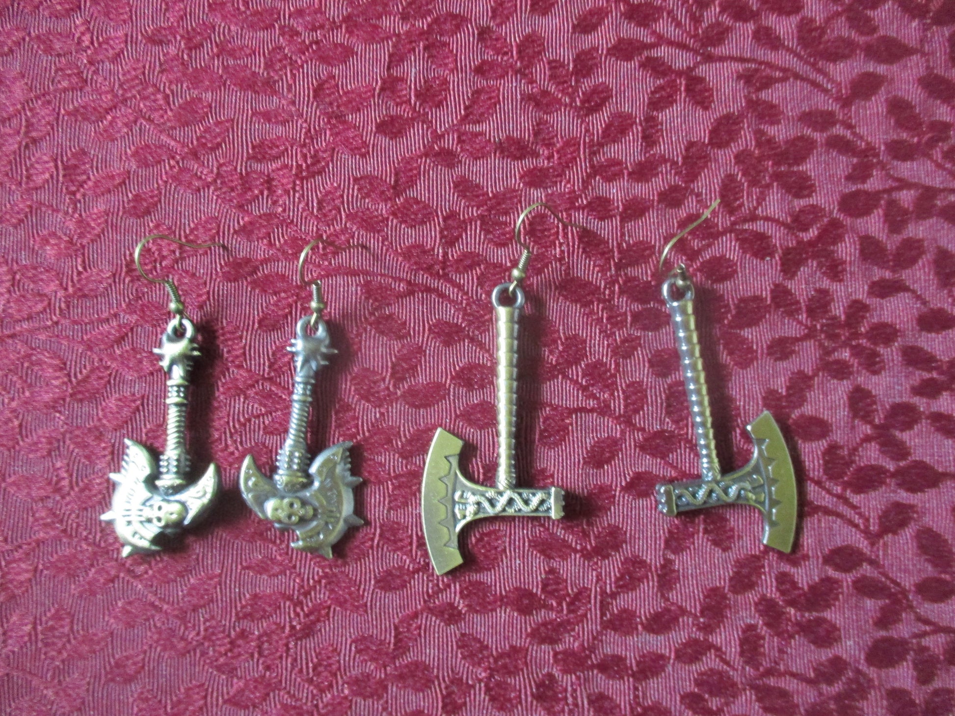 Norse Pagan Viking Bronze Battle Earrings