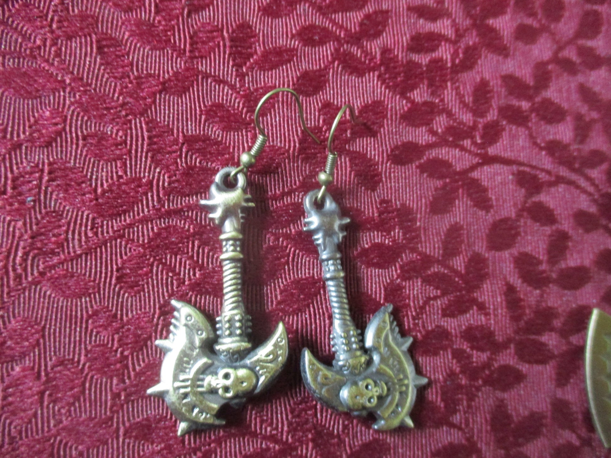 Norse Pagan Viking Bronze Battle Earrings