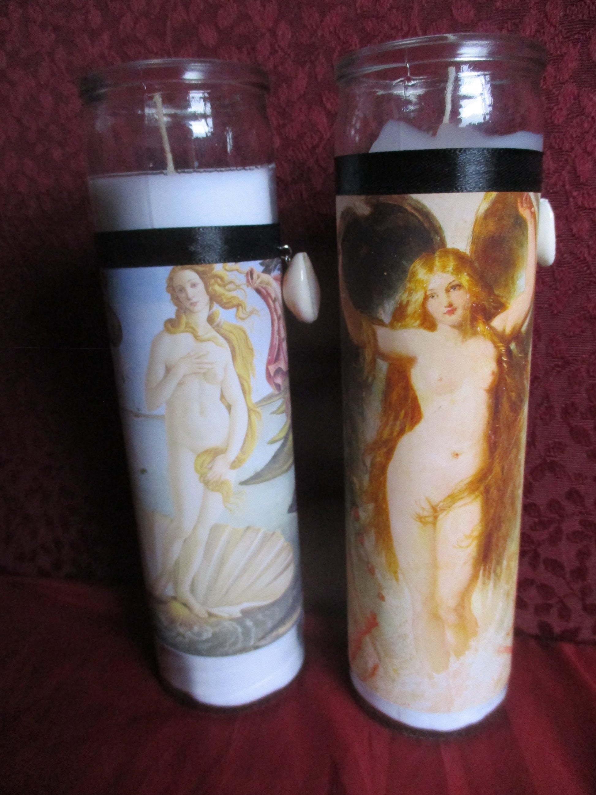 Birth of Venus, Aphrodite art reprint votive Candle Set, unscented