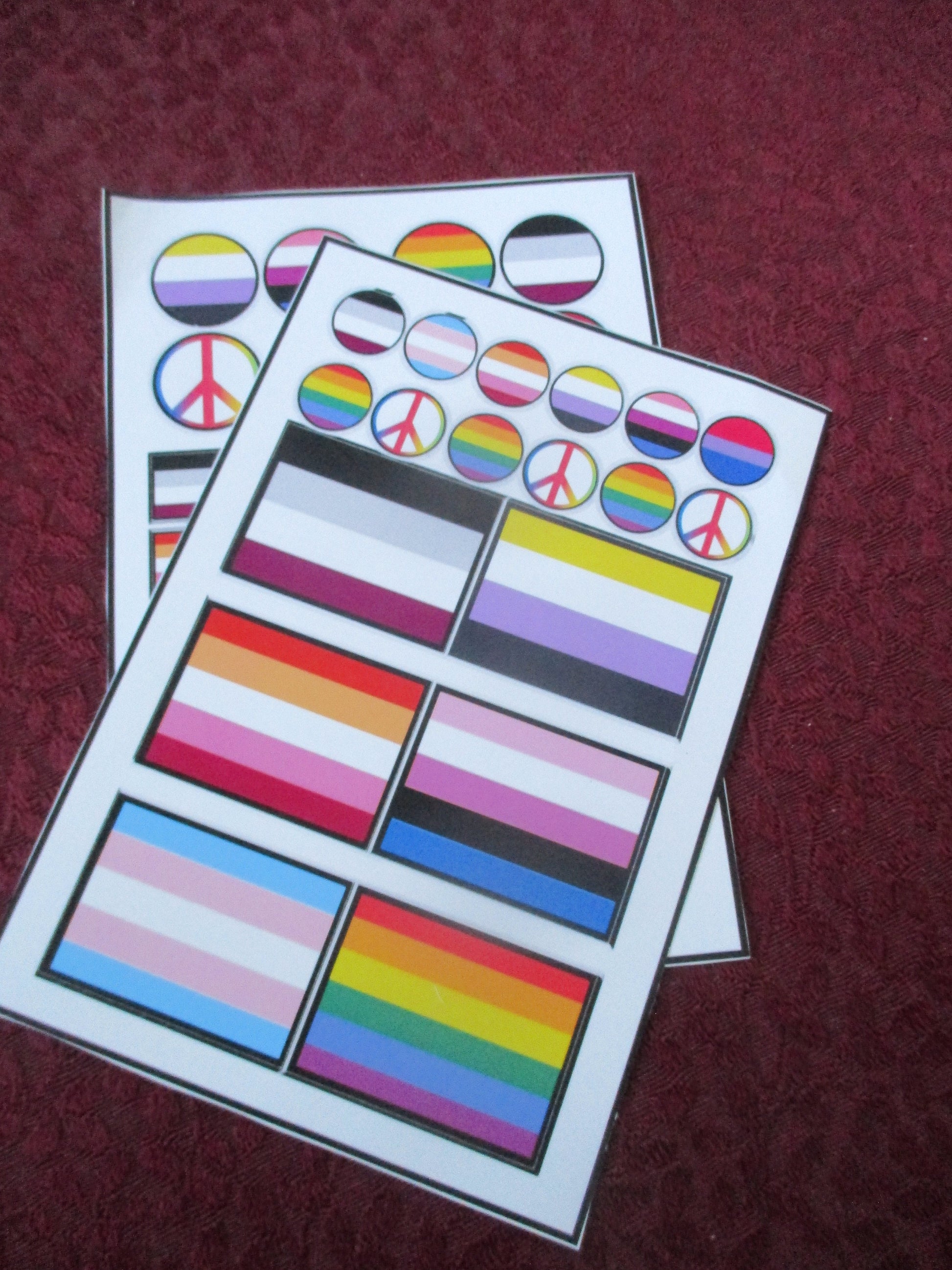 Pronoun LGBT Trans Genderfluid Nonbinary Asexual Pride flag Stickers set 6.4'' X 4''