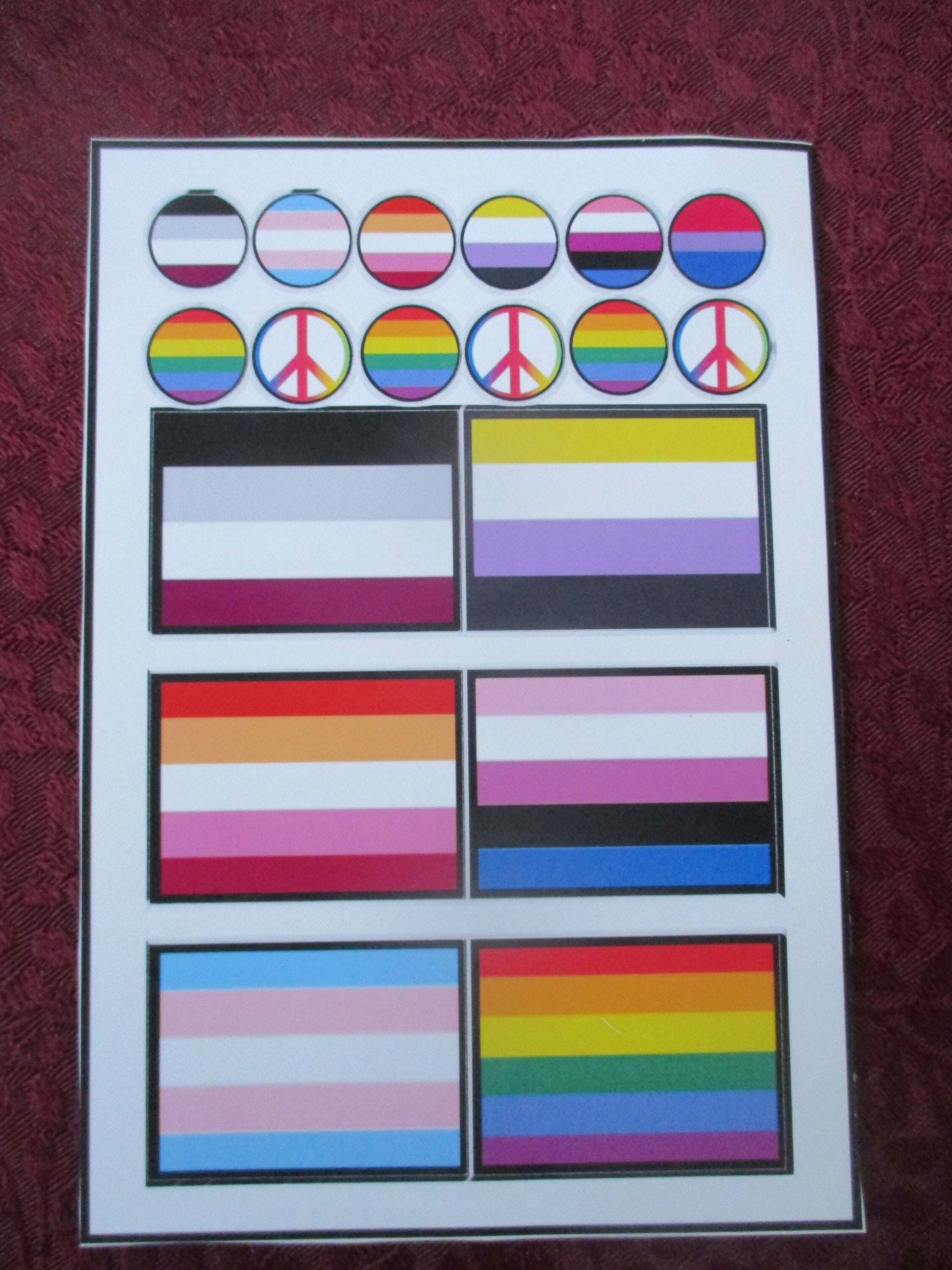 Pronoun LGBT Trans Genderfluid Nonbinary Asexual Pride flag Stickers set 6.4'' X 4''