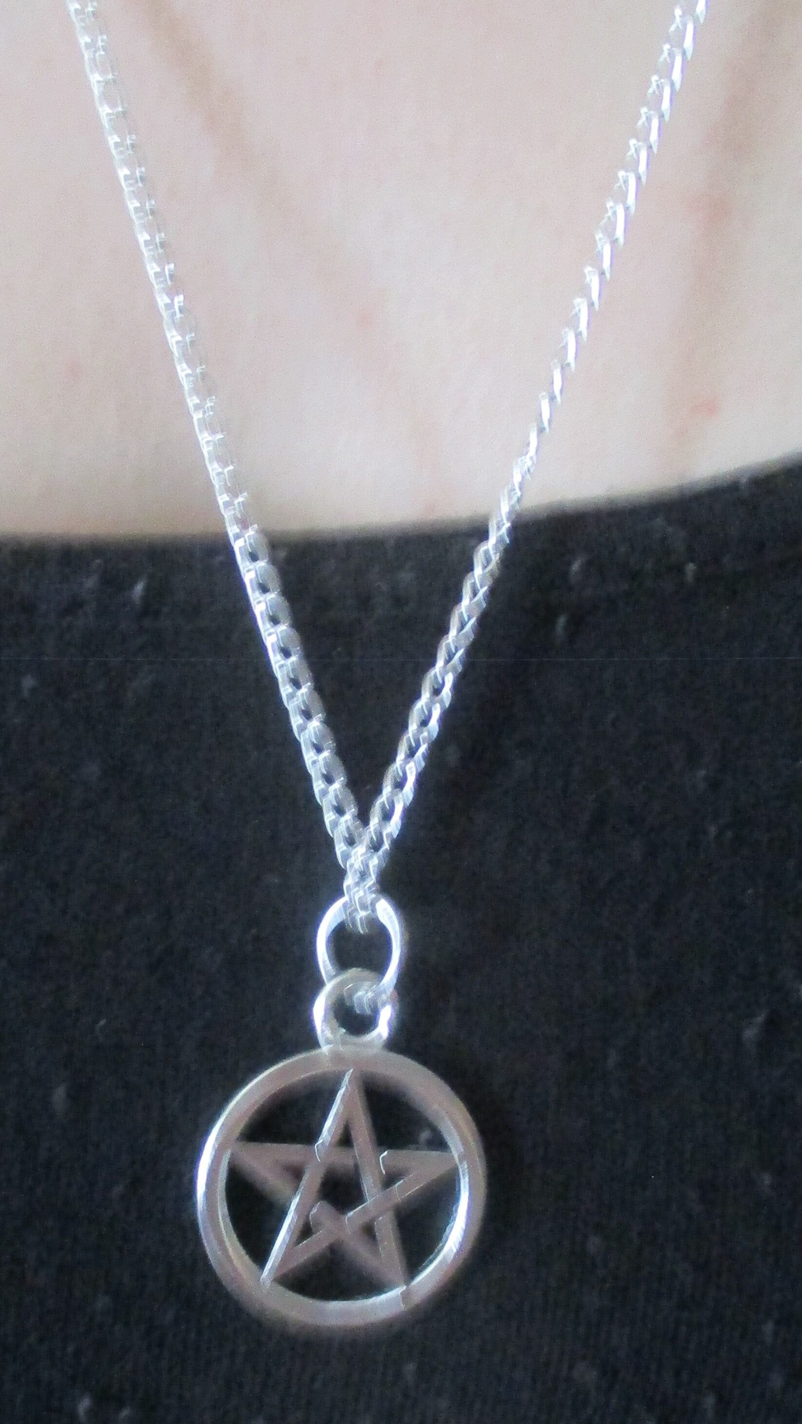 Boho Goth Pentagram Pentacle charm pendant Necklace