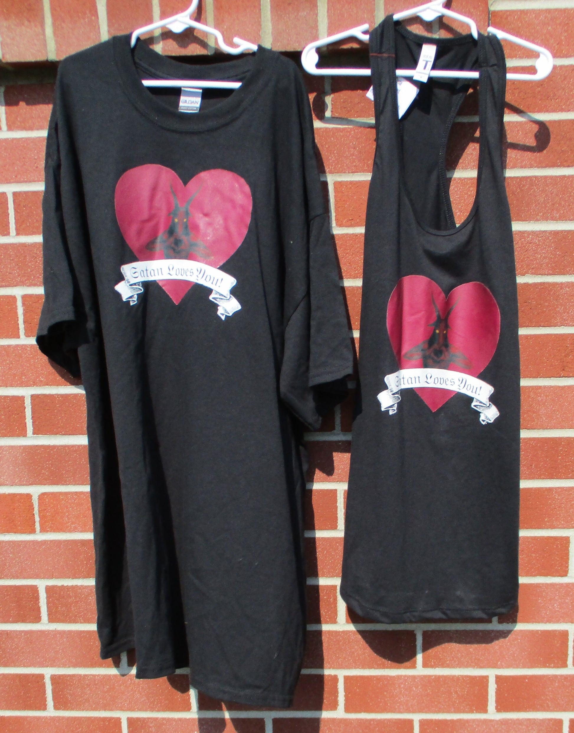 Satan Loves You! Satanic HTV Heat Transfer Vinyl Graphic T Shirts & Tank Tops