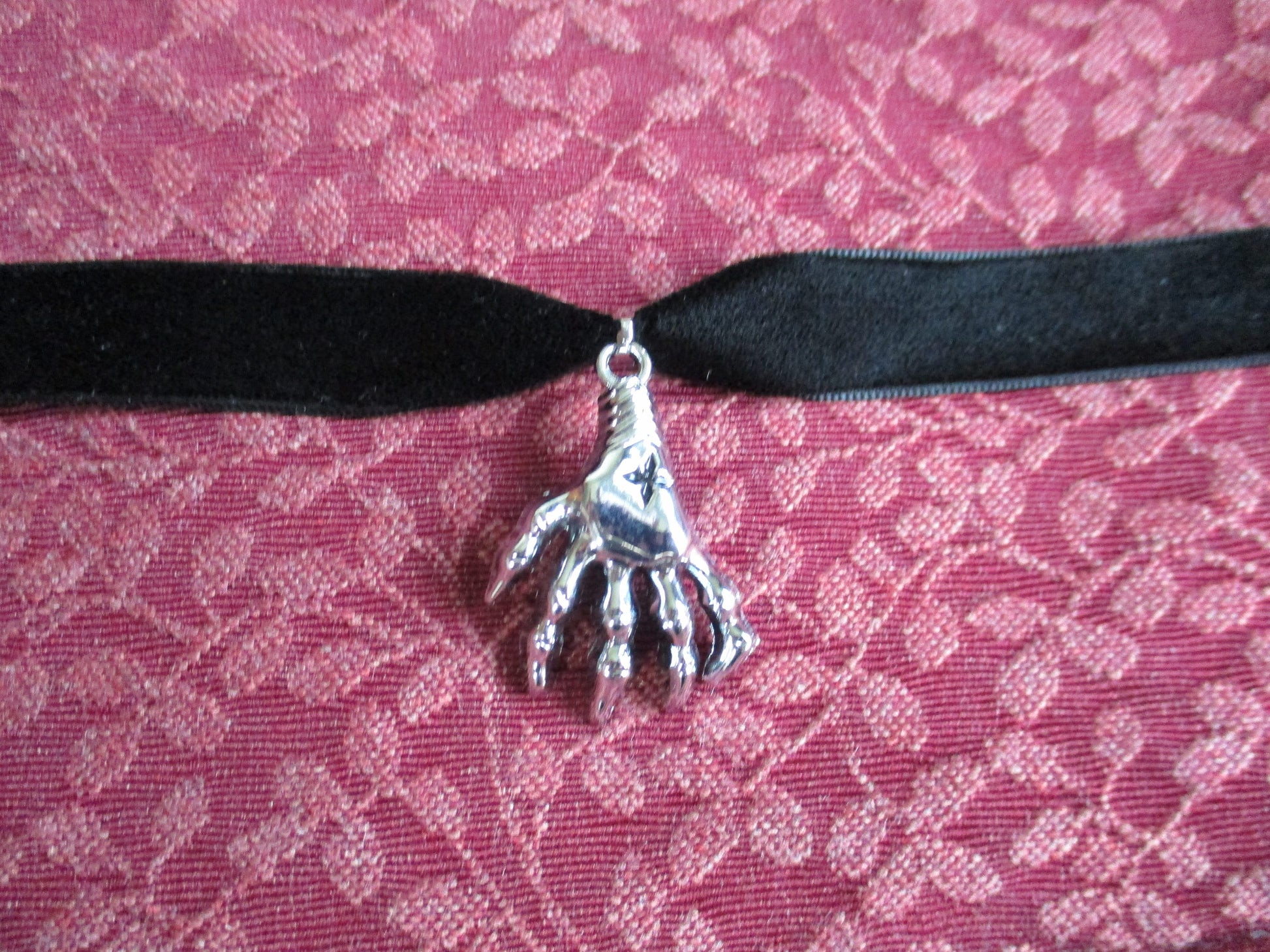 Creepy Cute Demon Hand Black Velvet Choker