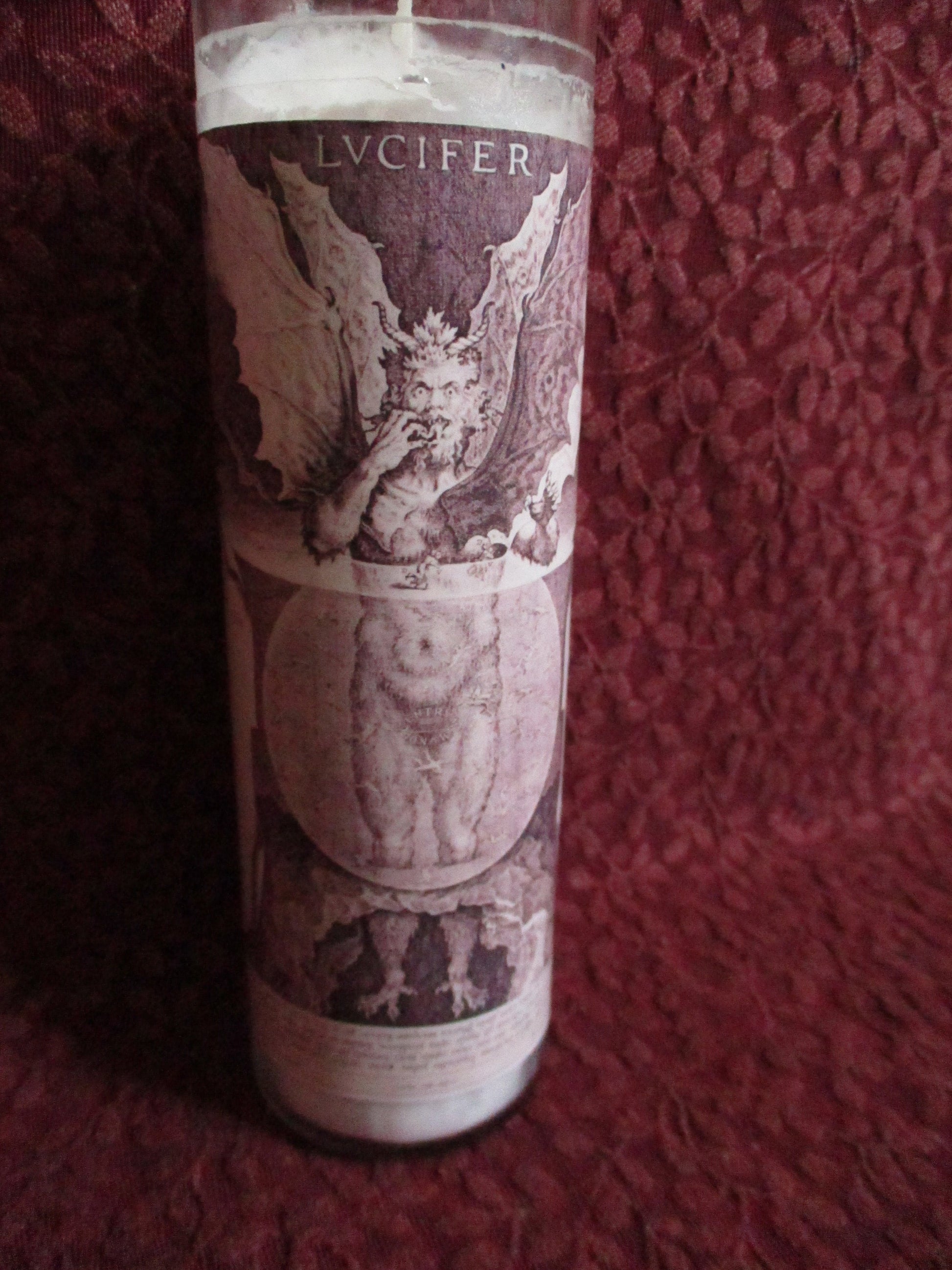 Lucifer Satanic antichrist reprint votive Candle, unscented