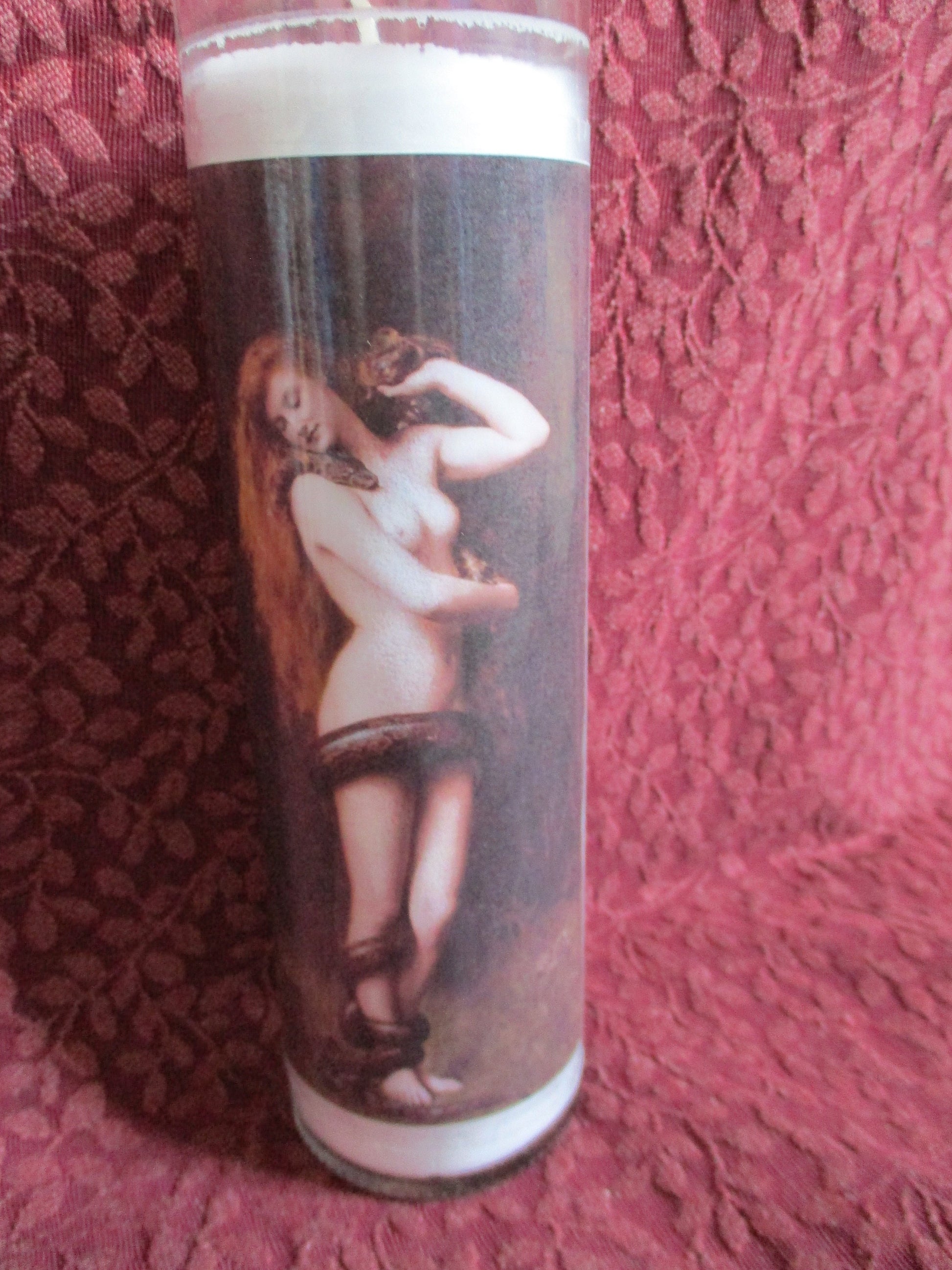 Lilith with Snake Blasphemous reprint votive Candle Set, unscented
