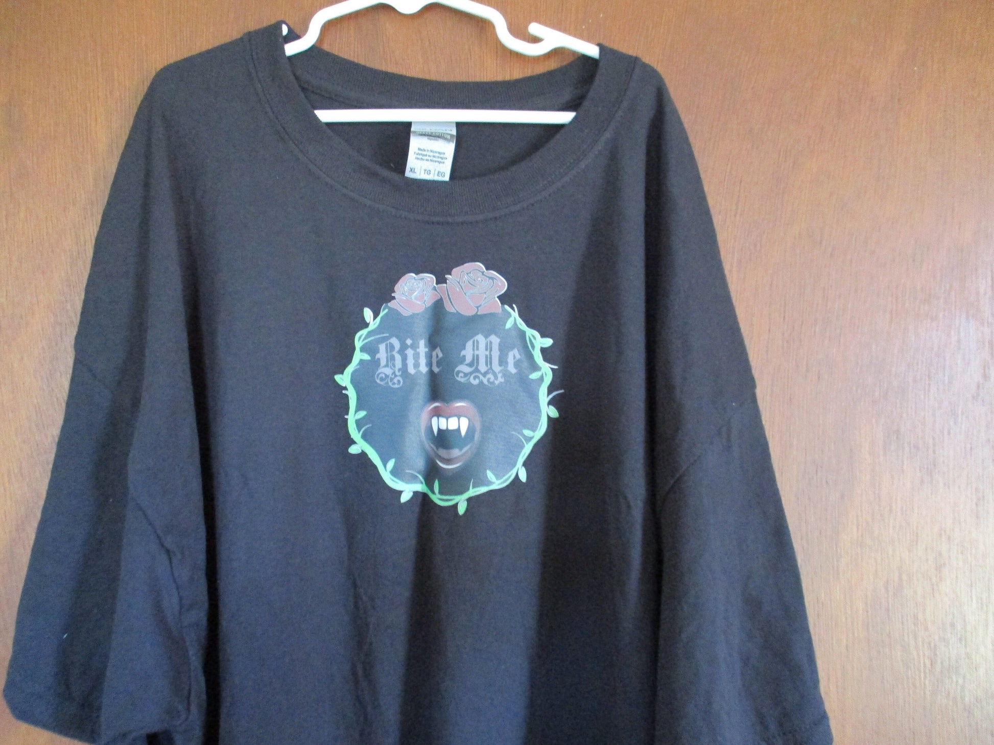 Bite Me! Vampire Fangs HTV Heat Transfer Vinyl Graphic T Shirts & Tank Tops