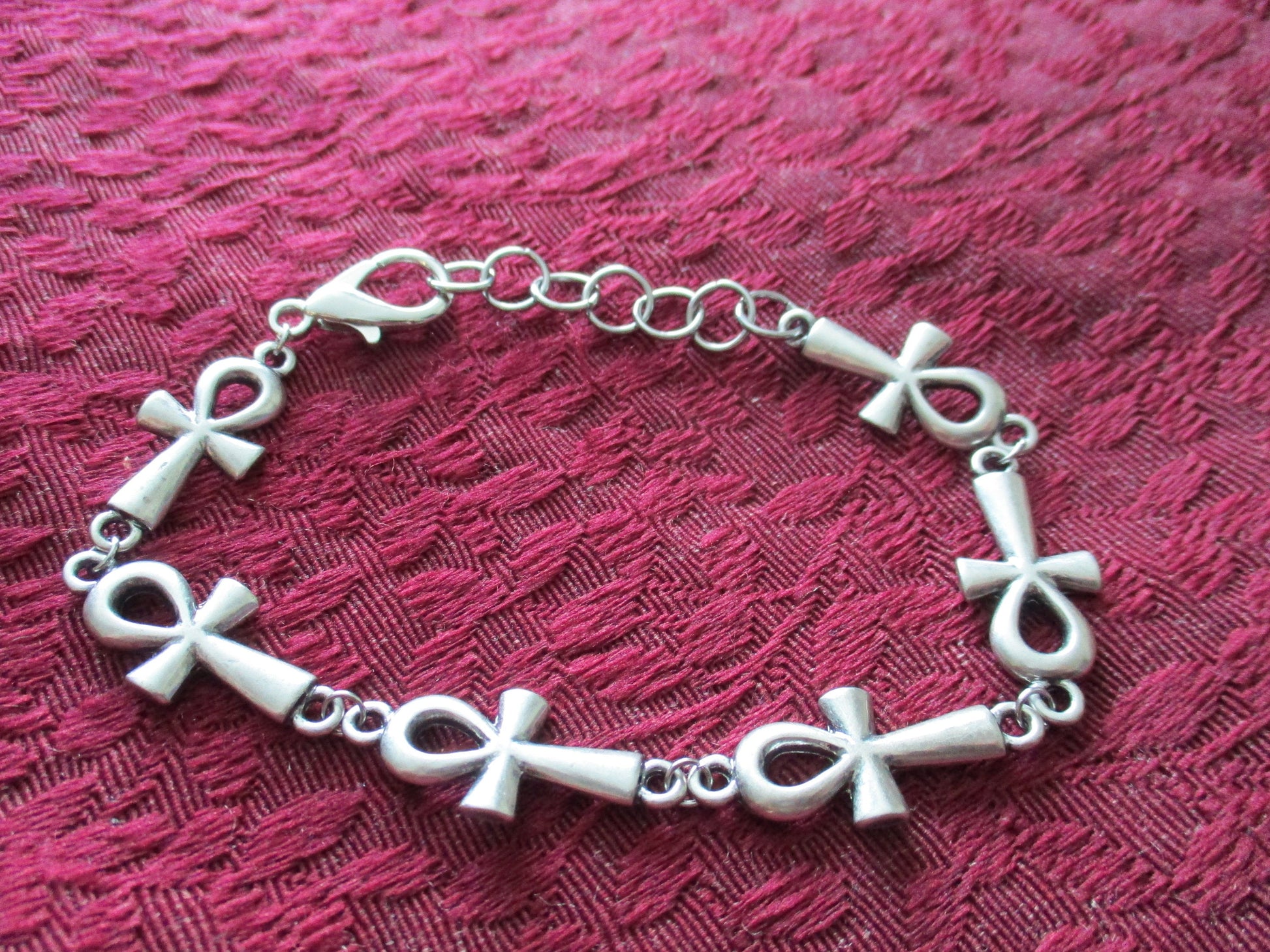 Kawaii Gothic Lolita Egyptian Kemetic Ankh Charm Bracelet