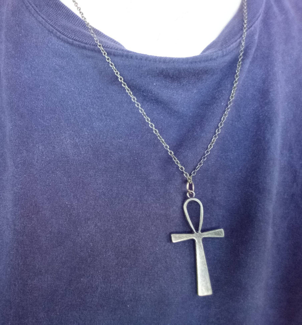 Bronze Gothic Egyptian Ankh Pendant, Chain