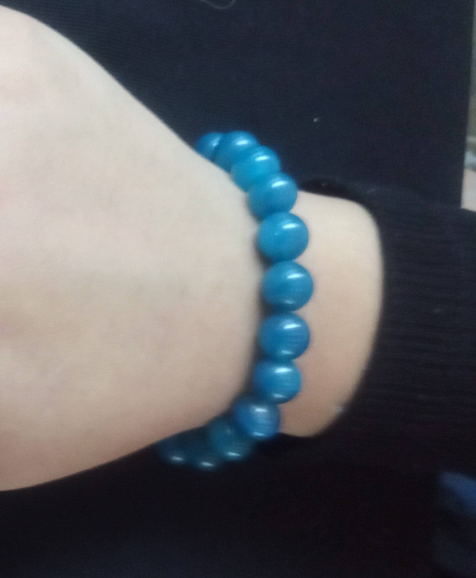 Kawaii Boho Goth creepy cute dyed blue agate Beads bracelet