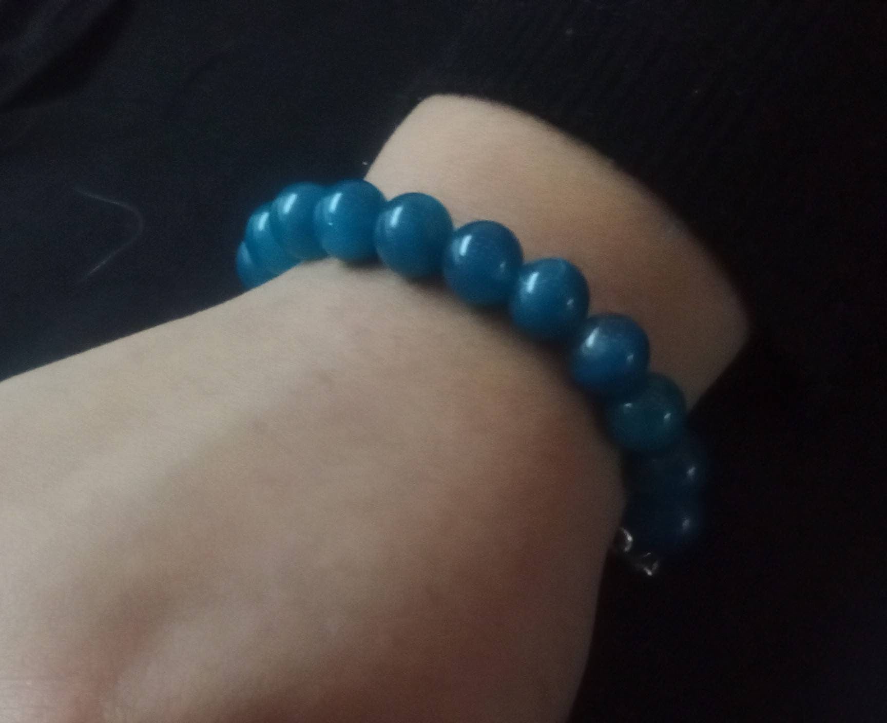 Kawaii Boho Goth creepy cute dyed blue agate Beads bracelet