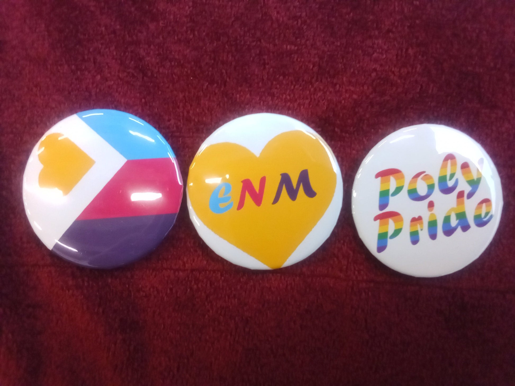 Polyamory Flag & Ethical Non Monogamy F Pride pin buttons 1.46''