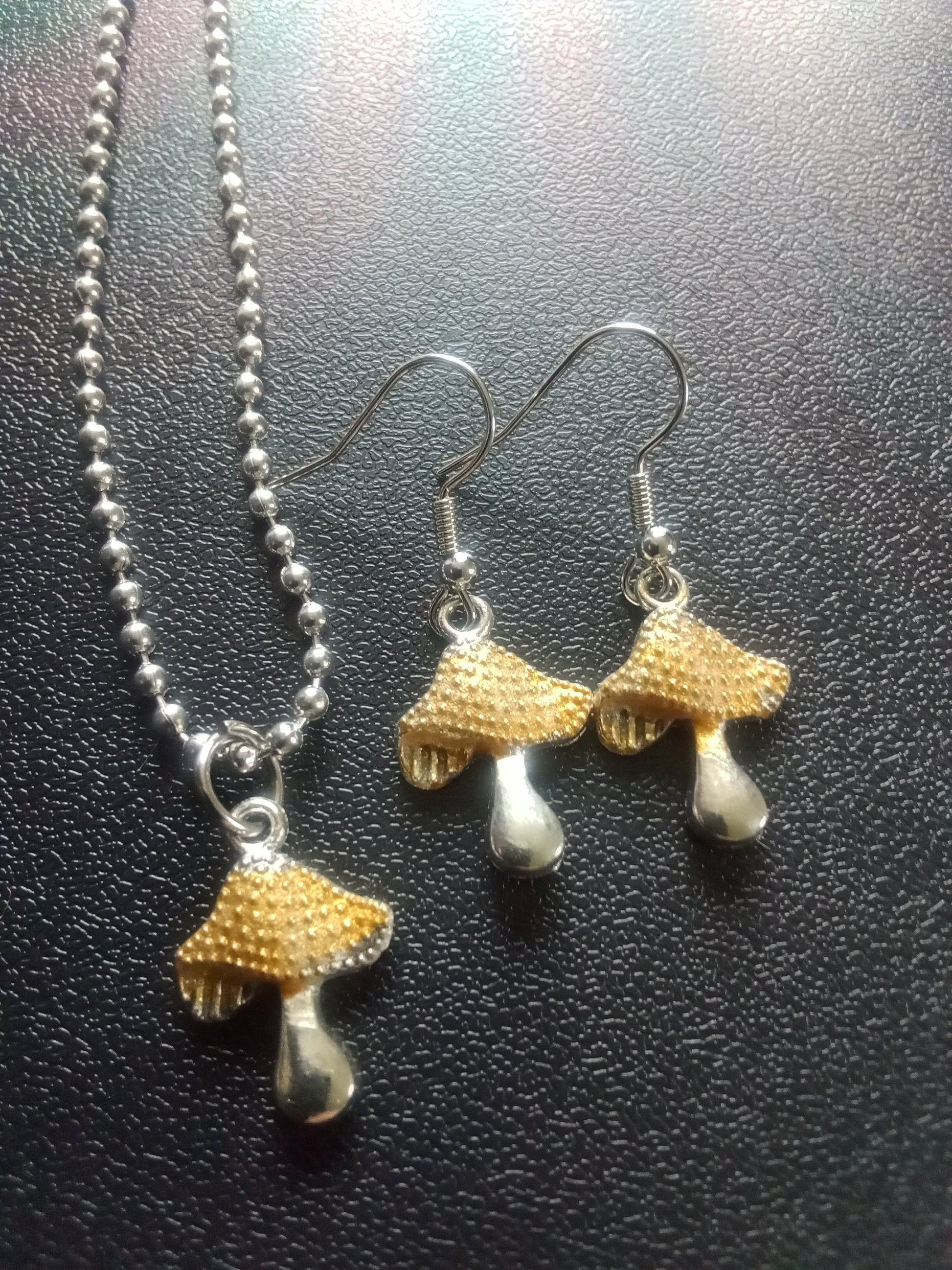 Painted colorful Kawaii Boho Goth Psychedelic Mushroom Earrings
