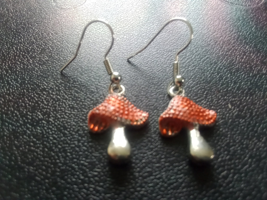 Painted colorful Kawaii Boho Goth Psychedelic Mushroom Earrings