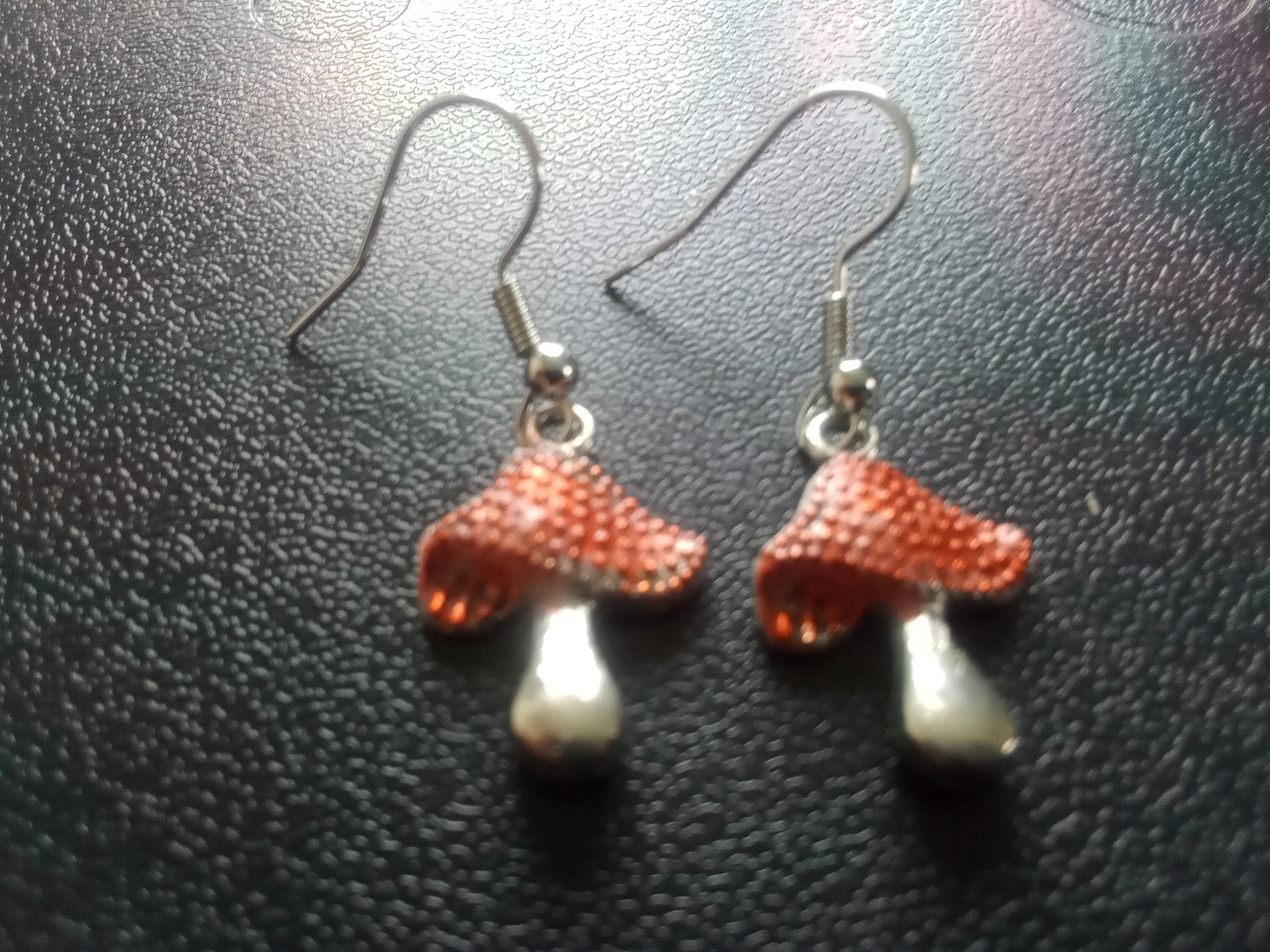 Painted colorful Kawaii Boho Goth Psychedelic Mushroom Earrings