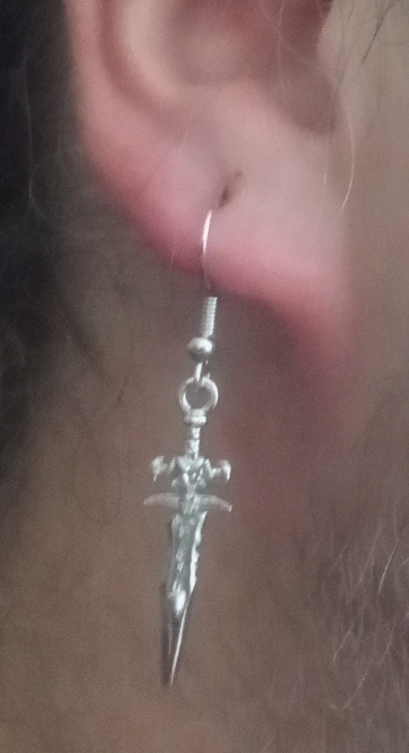 Cosplay Fantasy Athame Devil sword, Earrings