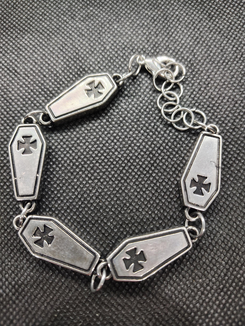 Kawaii Maltese Cross Miniature Vampire Coffin Box Halloween Charm Bracelet